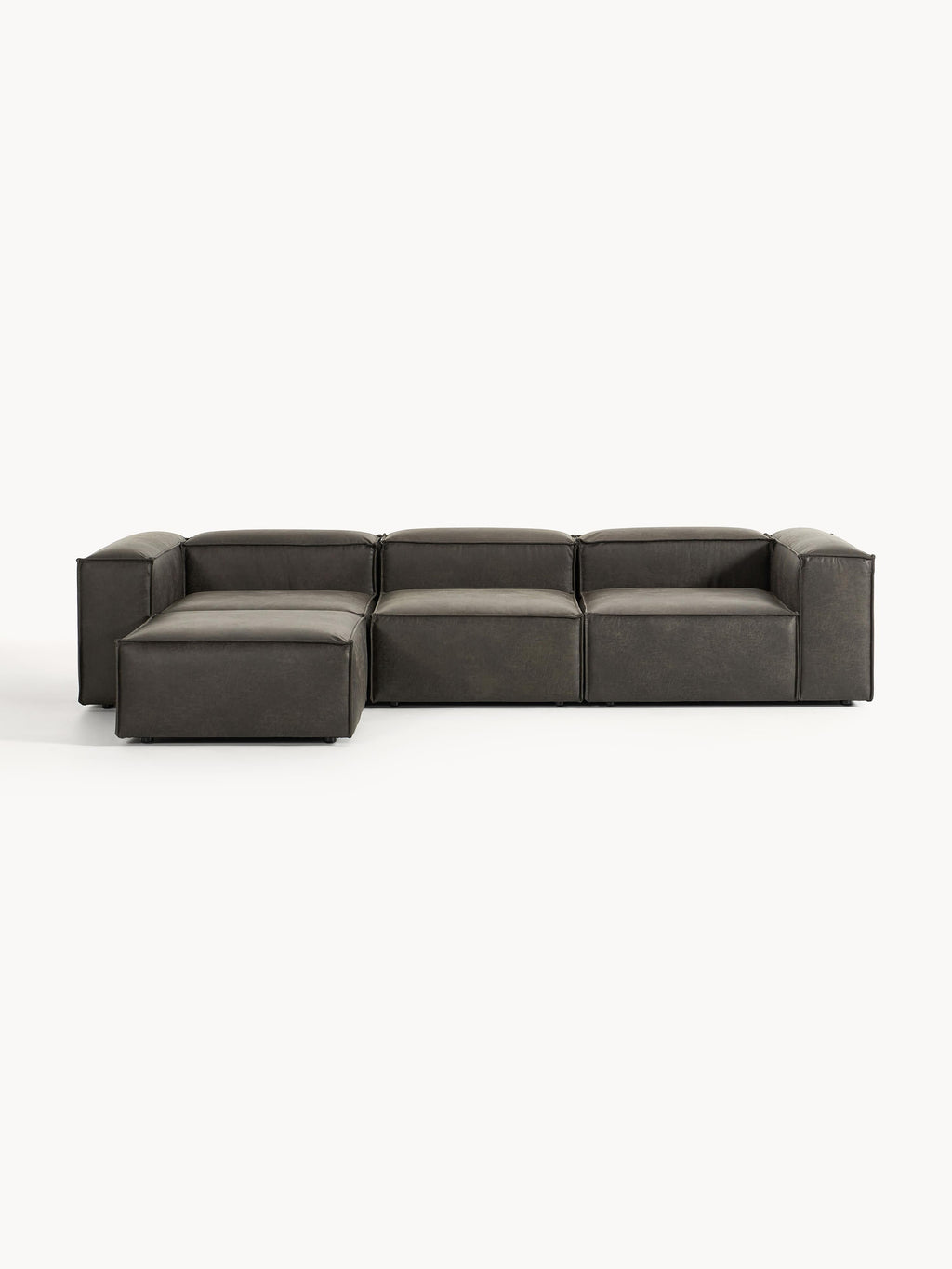 Lennon Modular Leather Sofa (4-seater) with Ottoman (left/right)