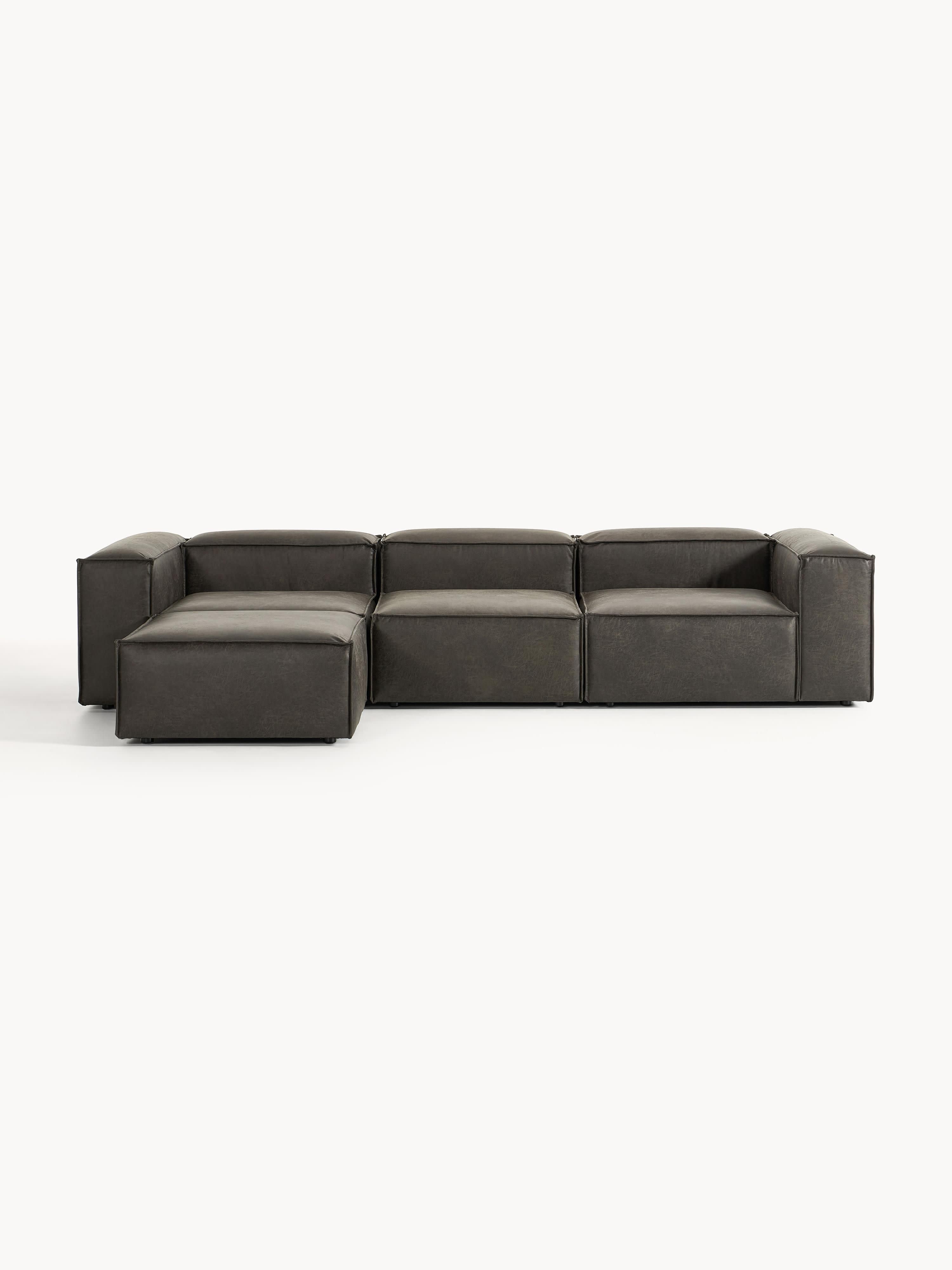 Lennon Modular Leather Sofa (4-seater) with Ottoman (left/right)