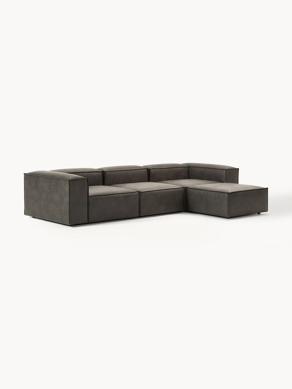 Lennon Modular Leather Sofa (4-seater) with Ottoman (left/right)
