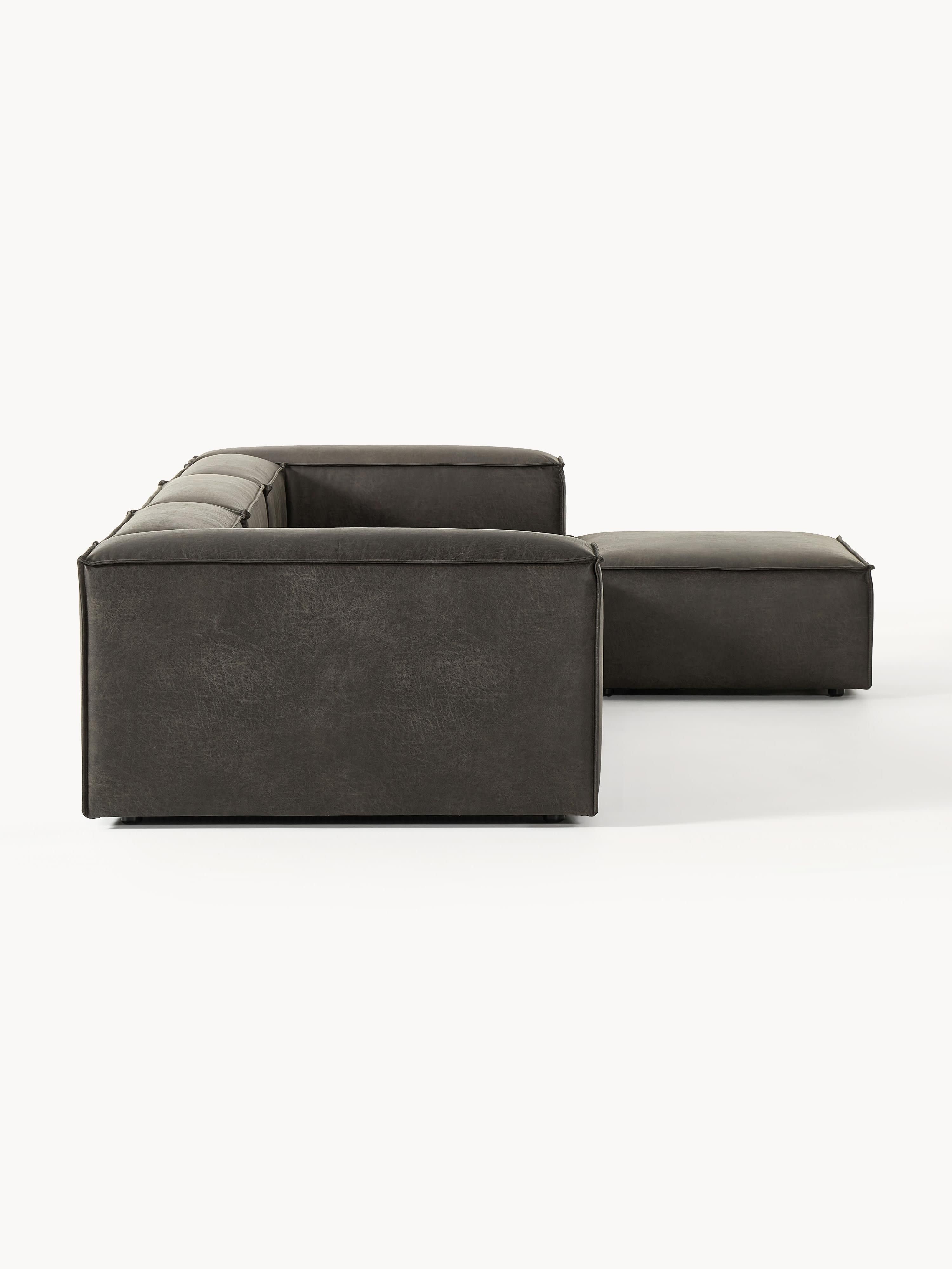 Lennon Modular Leather Sofa (4-seater) with Ottoman (left/right)