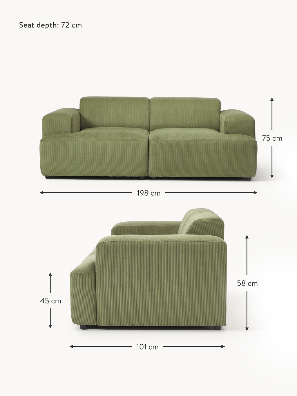 Melva Corduroy Sofa (2-seater)