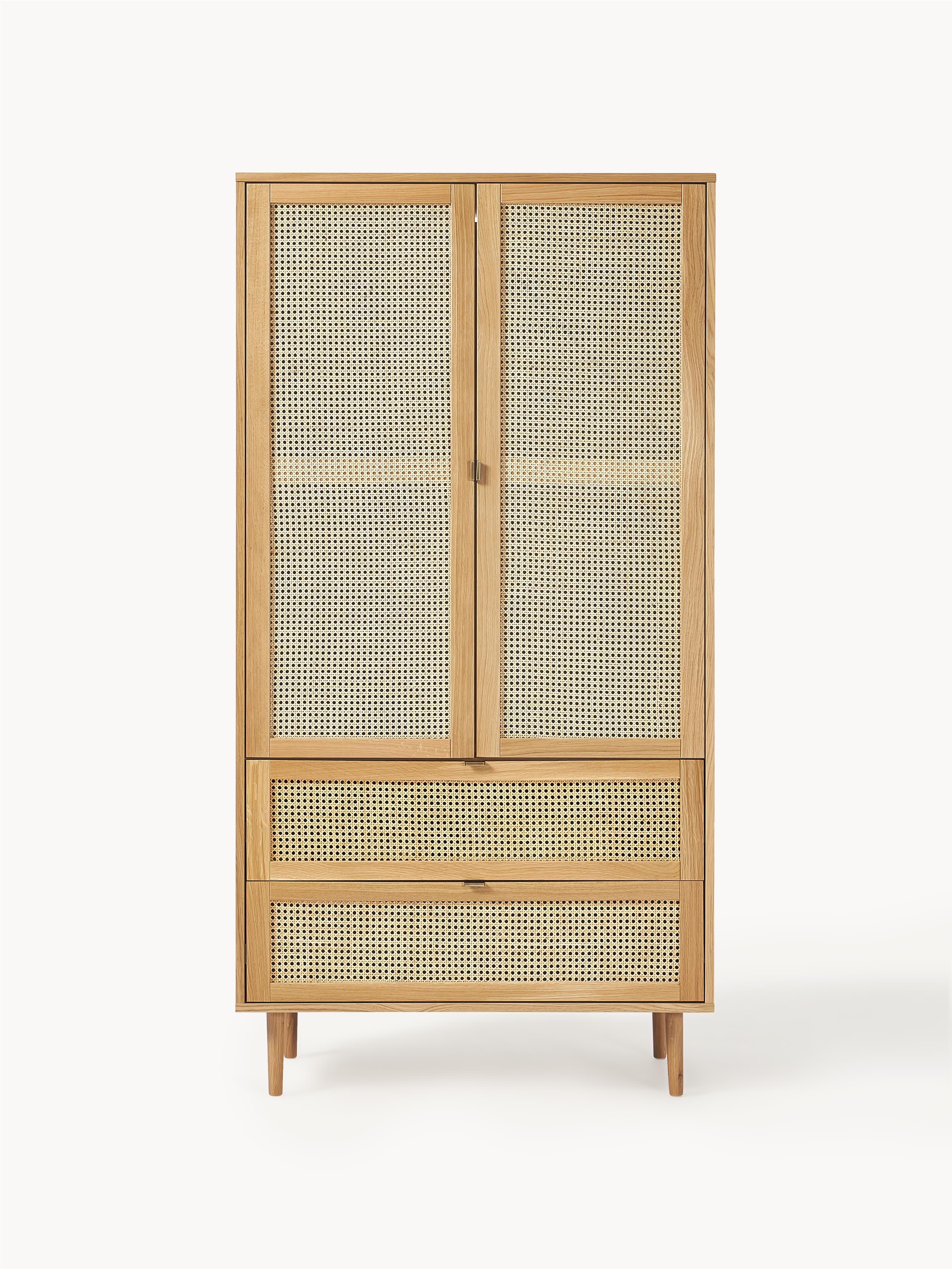 Aries Small Wardrobe with Viennese Wickerwork, 2-doors