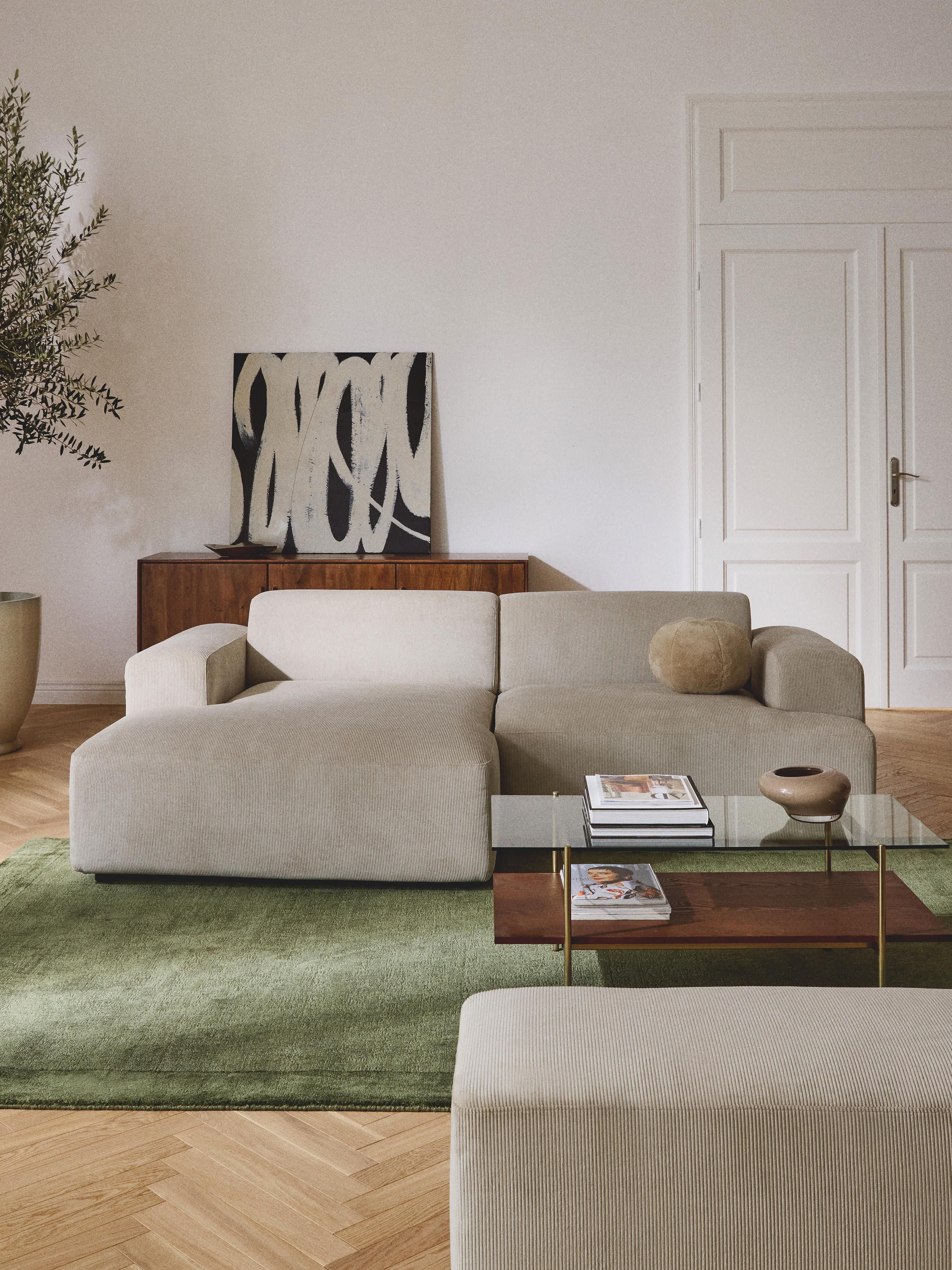 Melva Corduroy Corner Sofa (3-seater)