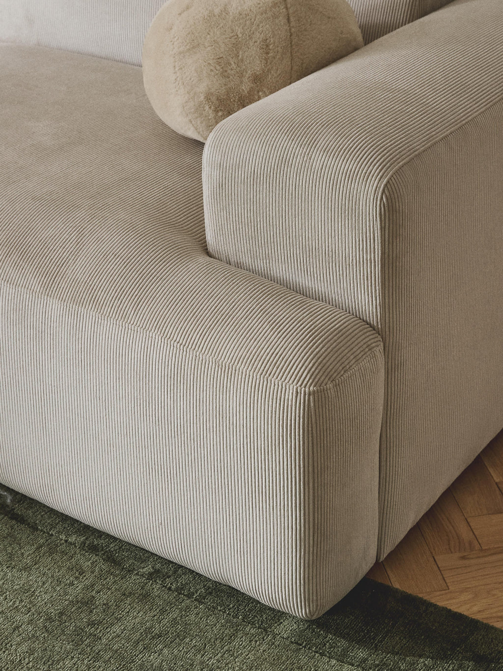 Melva Corduroy Corner Sofa (3-seater)