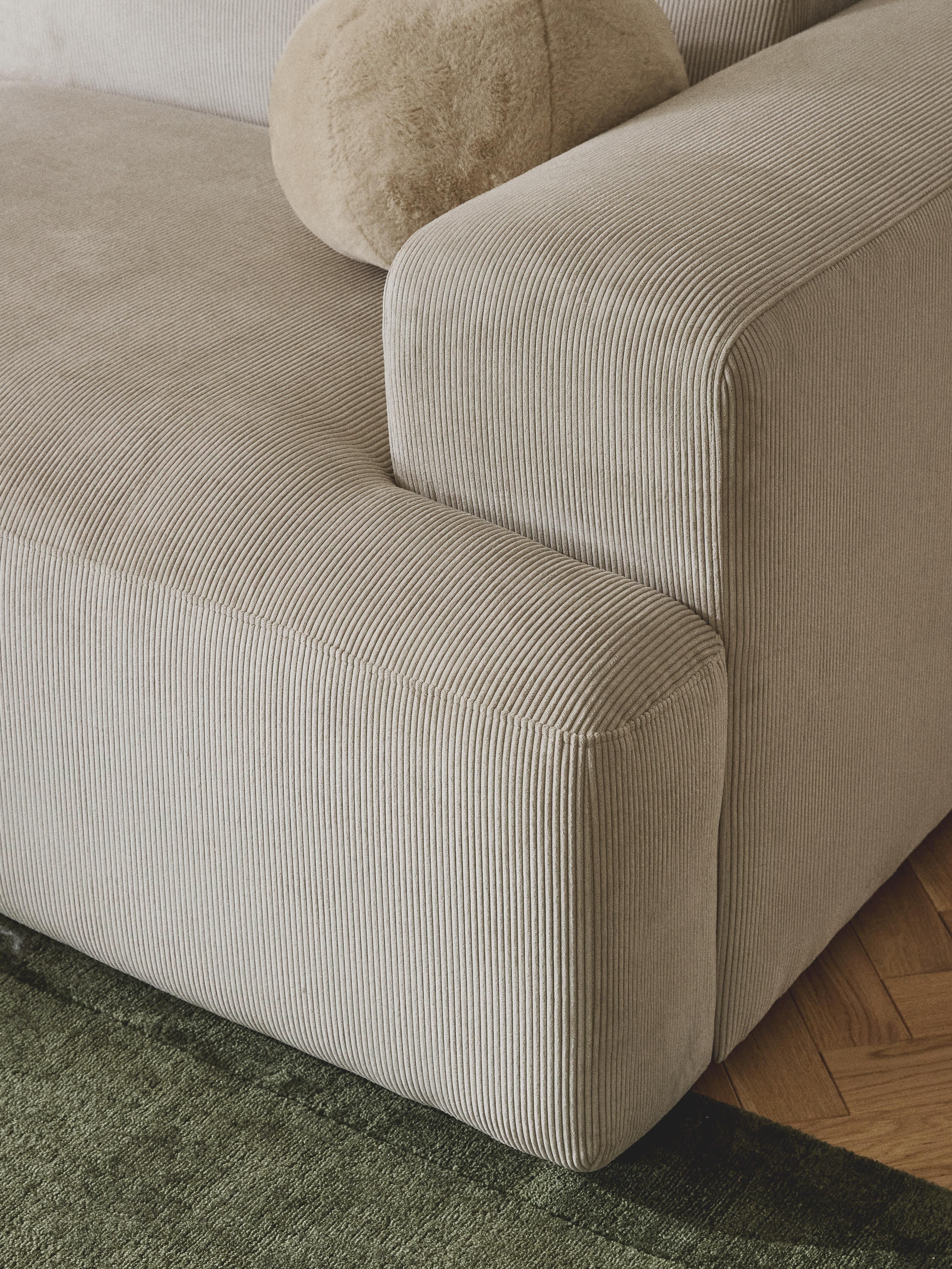 Melva Corduroy Corner Sofa (3-seater)