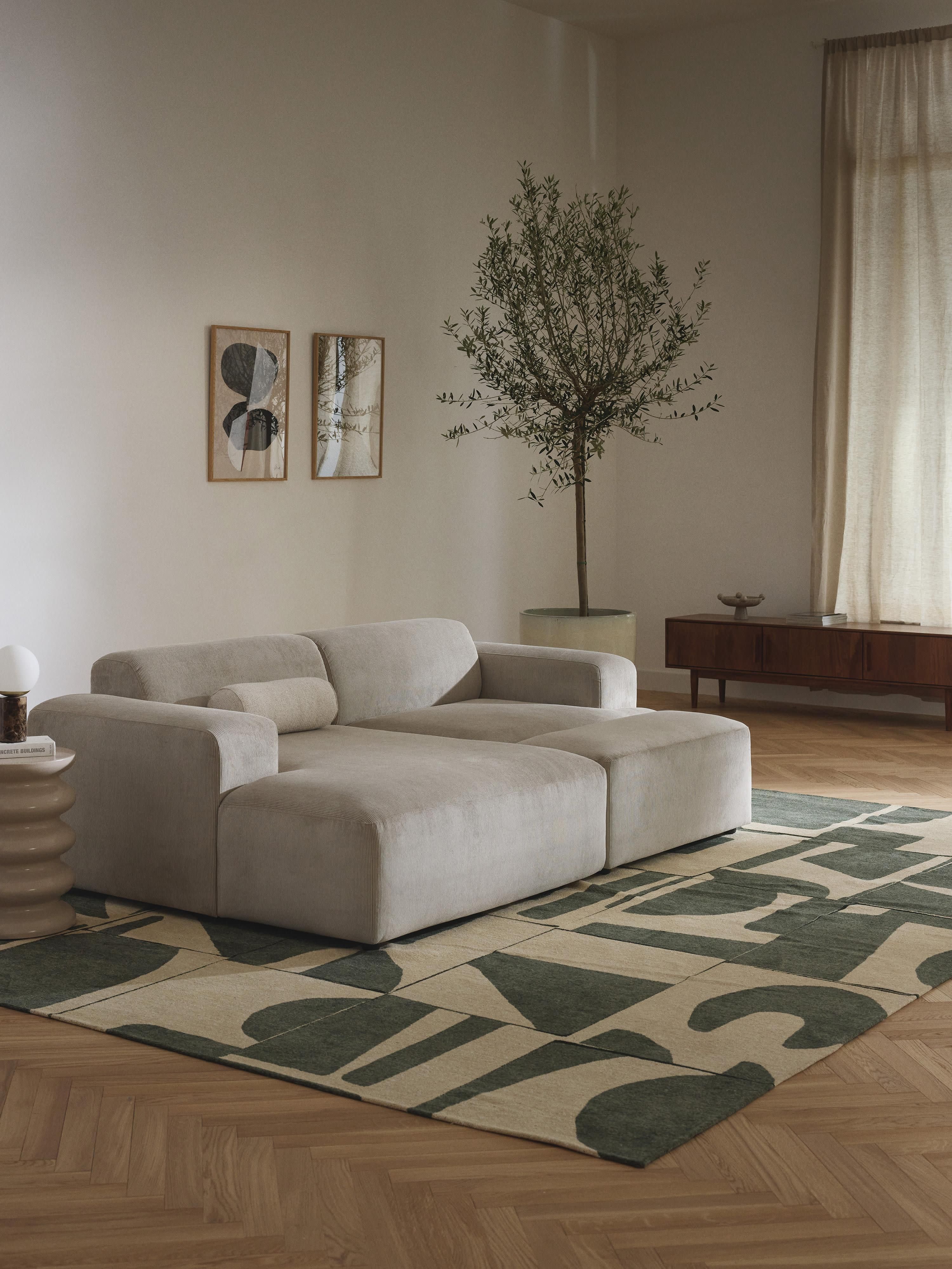 Melva Corduroy Corner Sofa (3-seater)