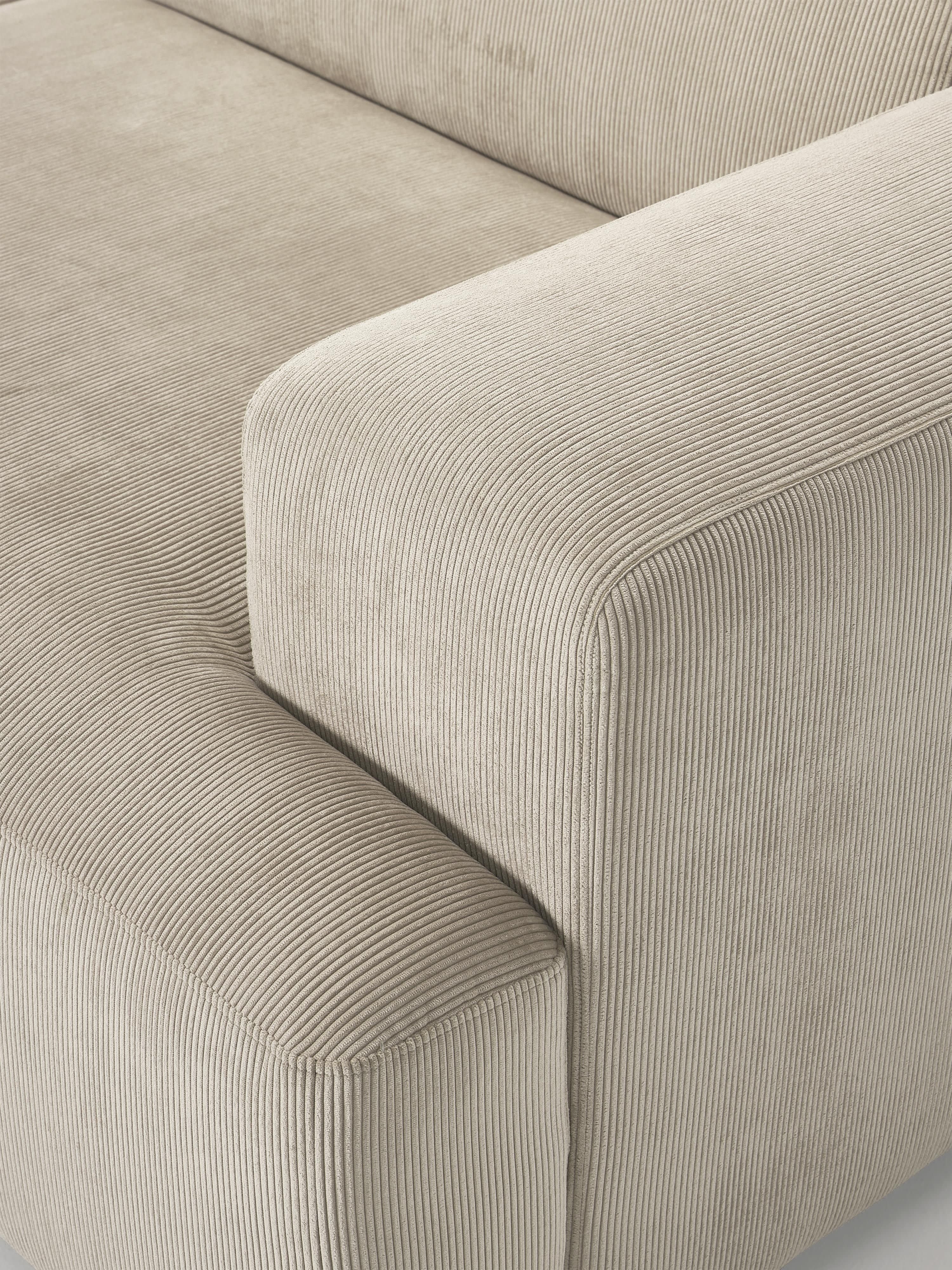 Melva Corduroy Corner Sofa (3-seater)