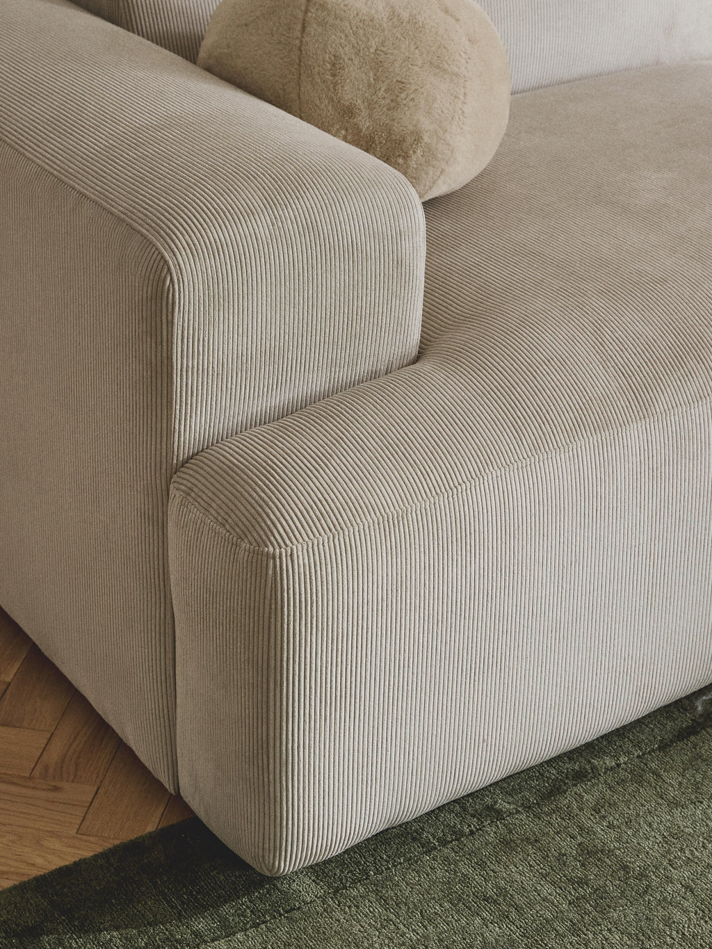 Melva Corduroy Corner Sofa (3-seater)