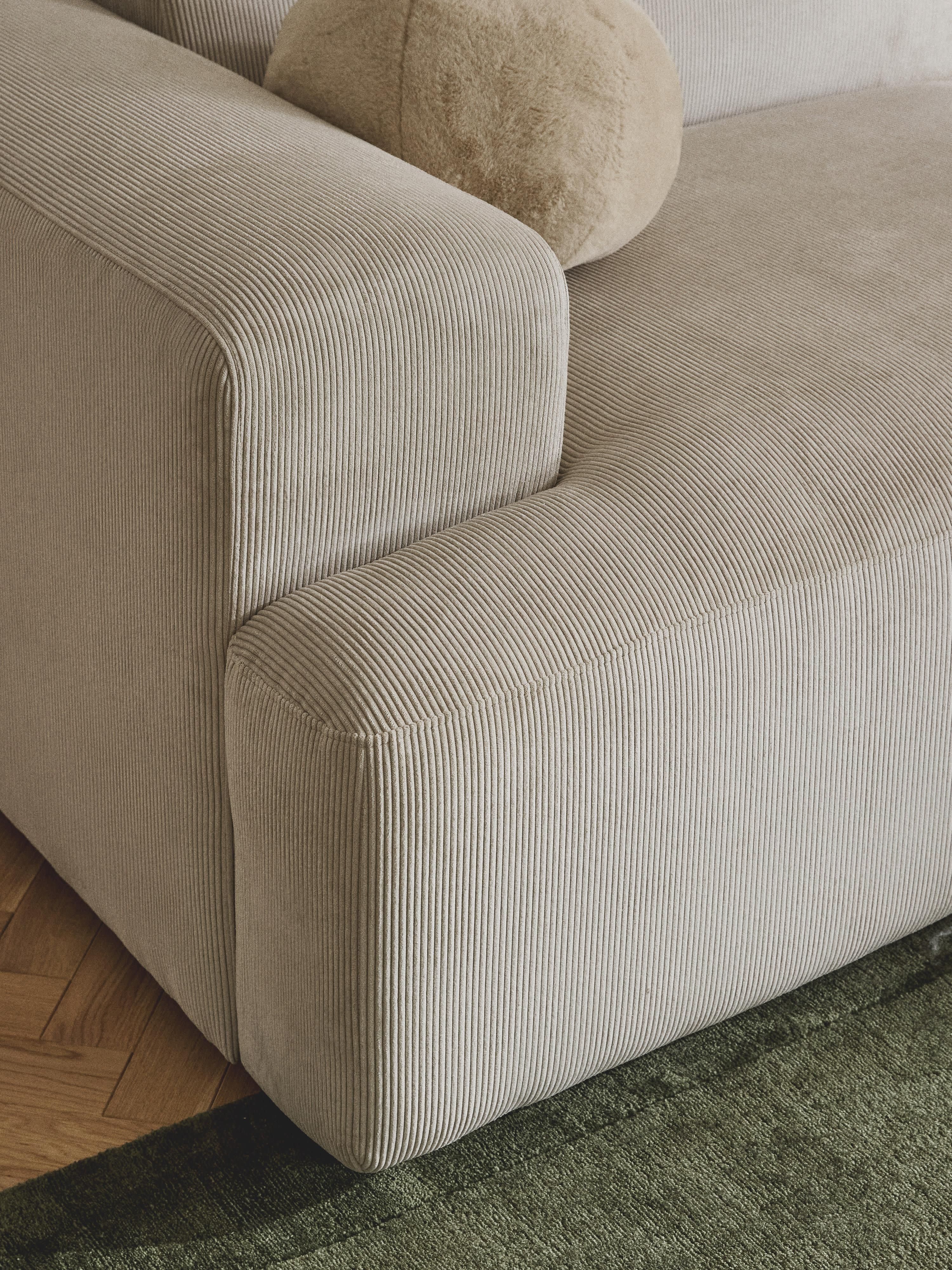 Melva Corduroy Corner Sofa (3-seater)