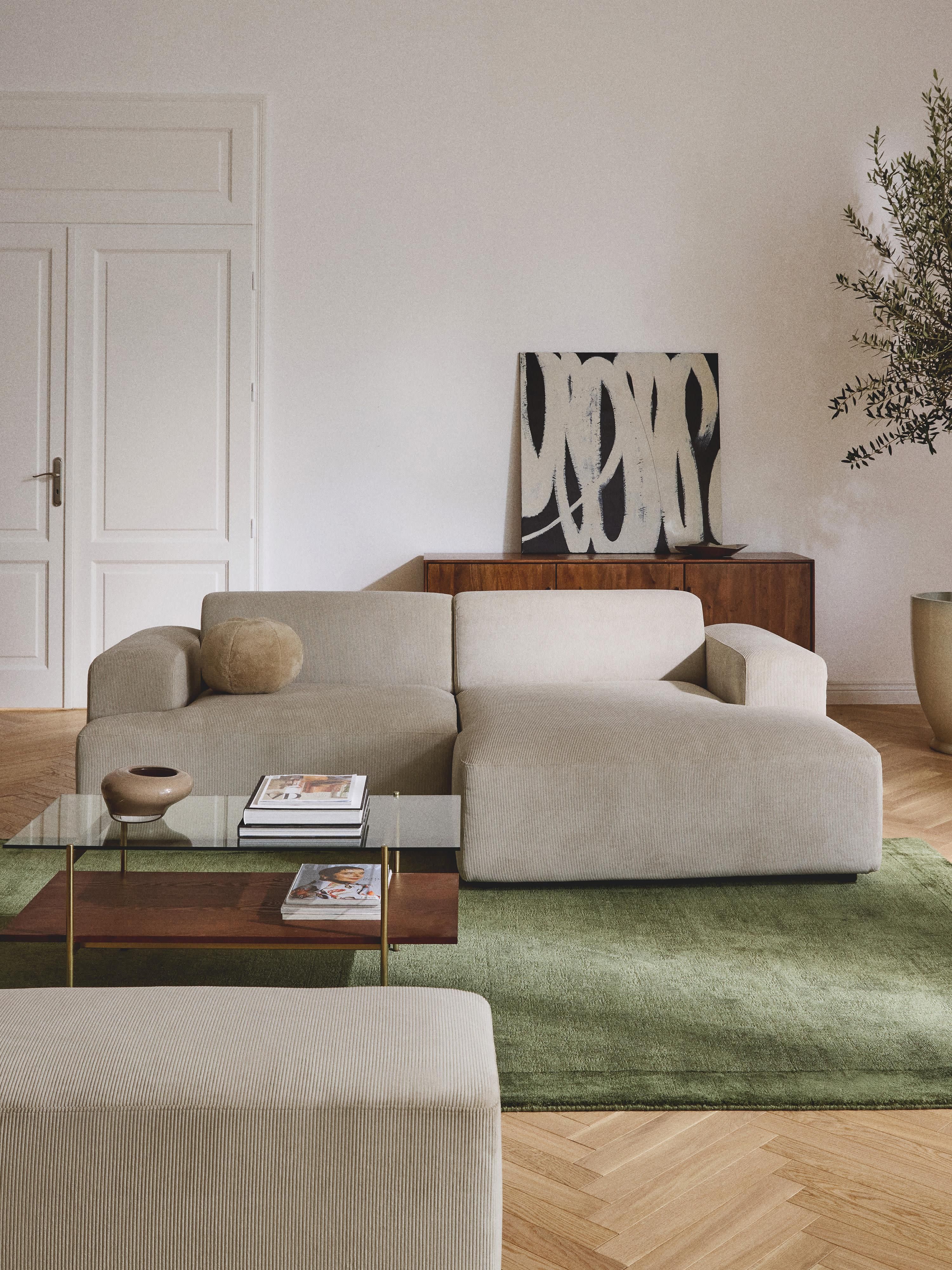 Melva Corduroy Corner Sofa (3-seater)