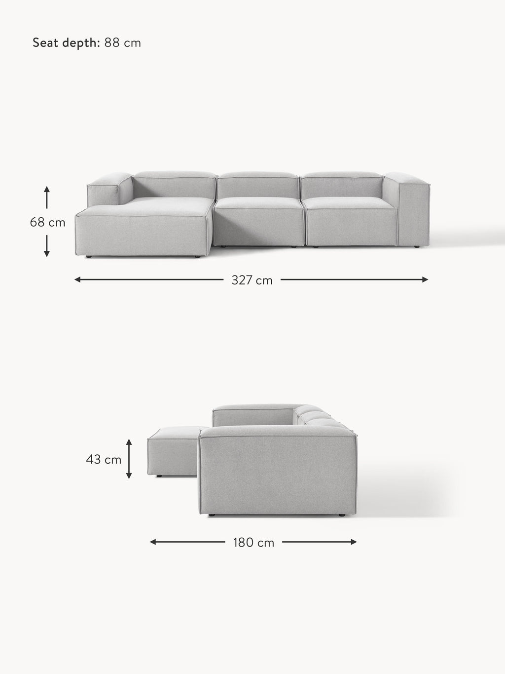 Lennon Modular Corner Sofa (4-seater)