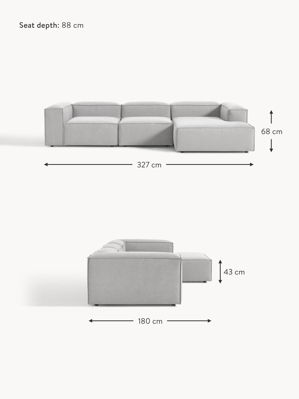 Lennon Modular Corner Sofa (4-seater)