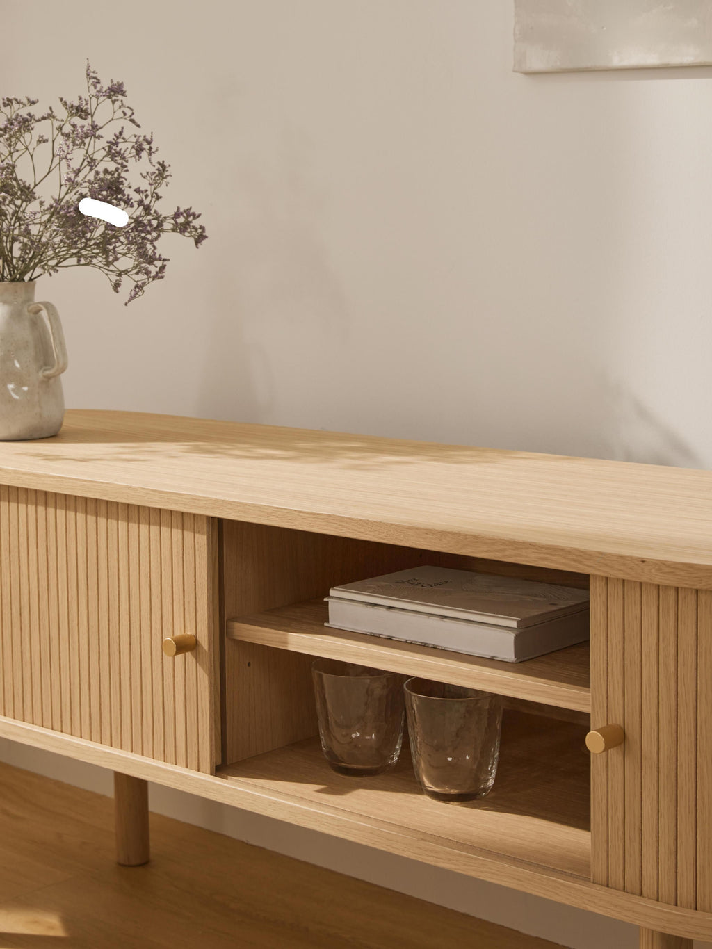 Calary Lowboard with Fluted Front