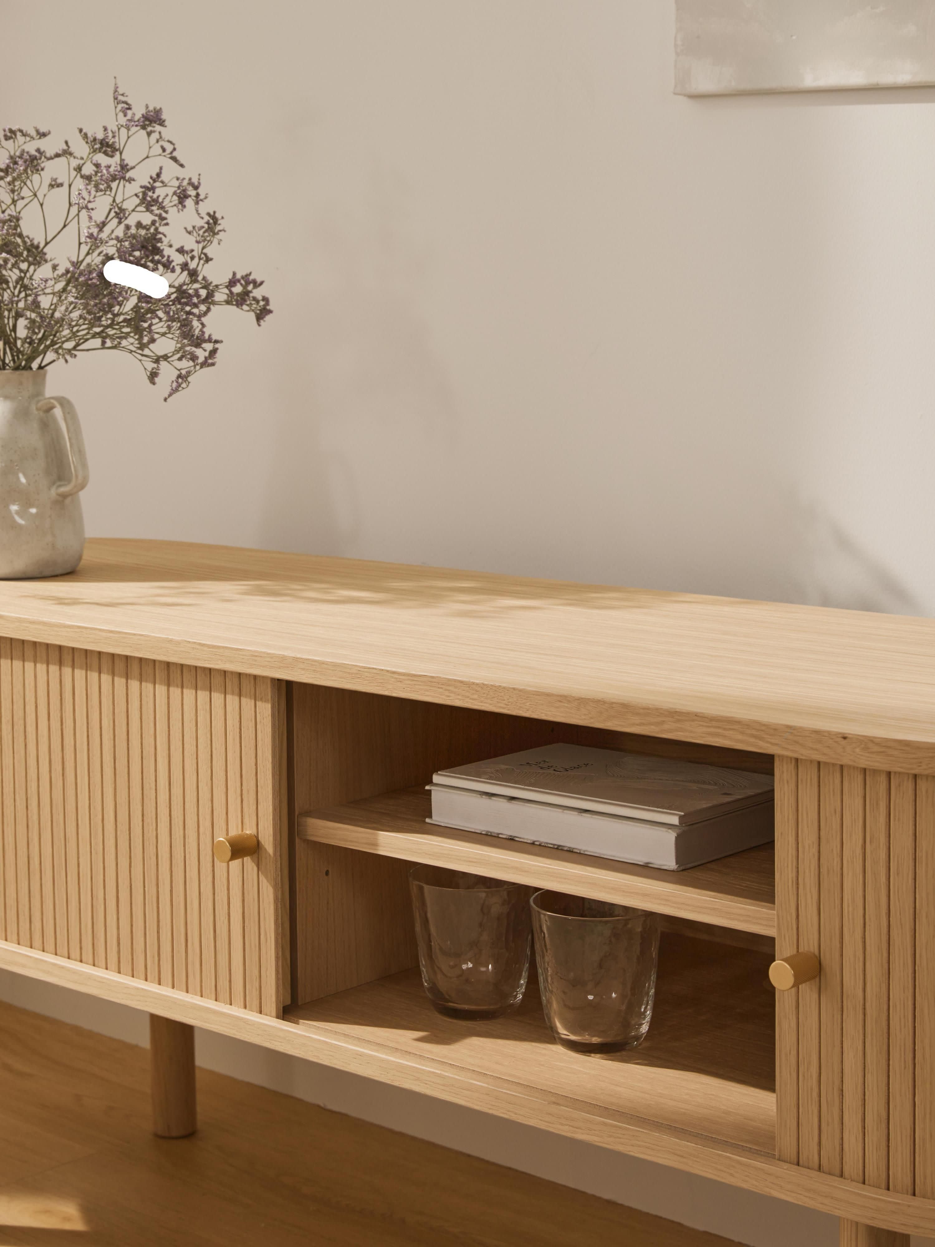 Calary Lowboard with Fluted Front