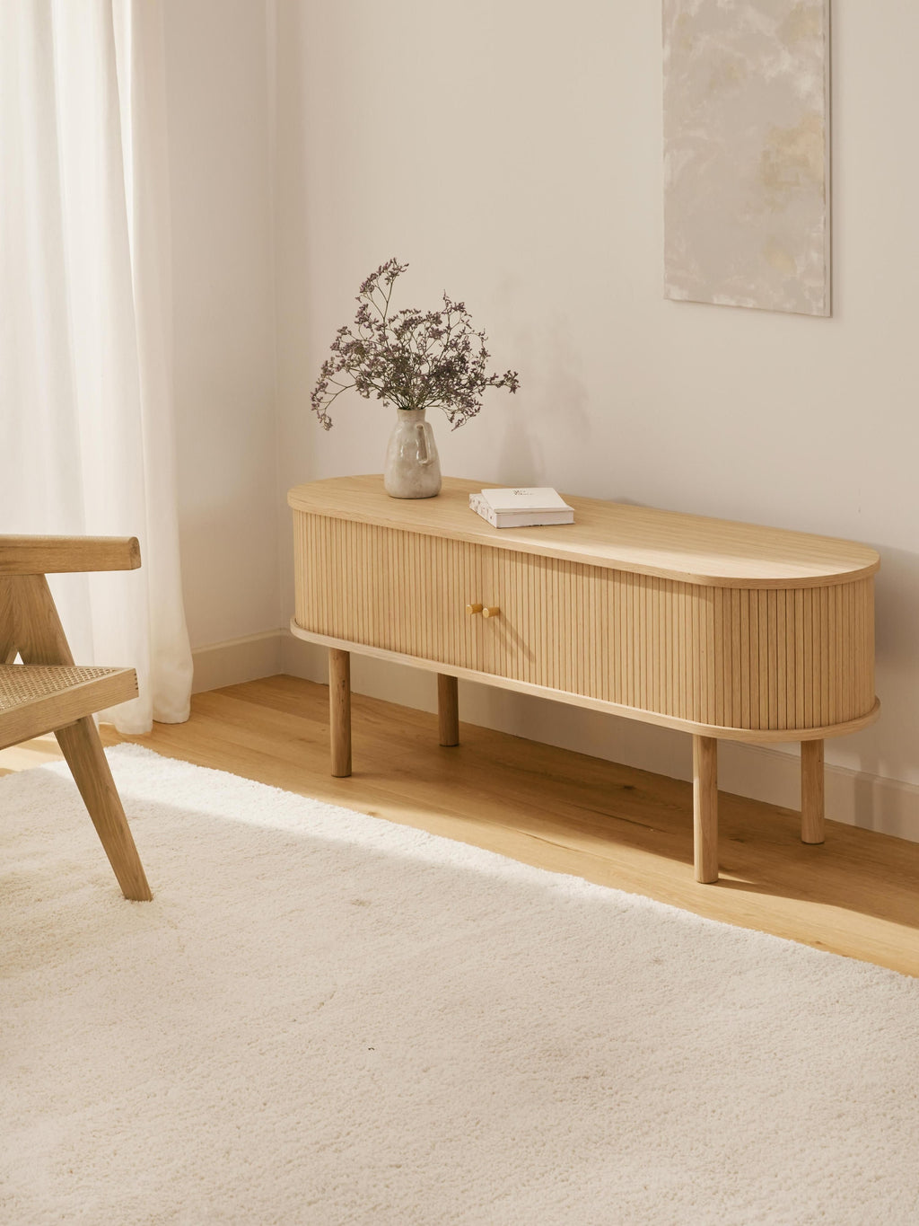 Calary Lowboard with Fluted Front