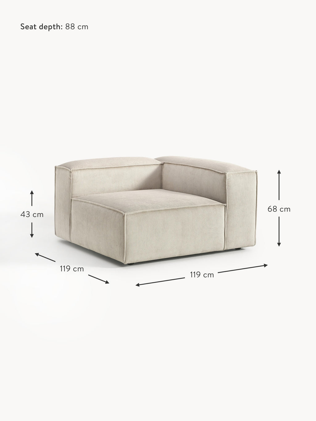 Lennon Corduroy Corner Module
