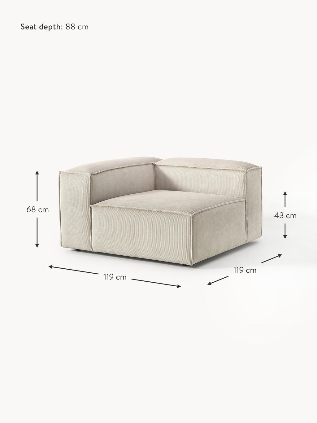 Lennon Corduroy Corner Module