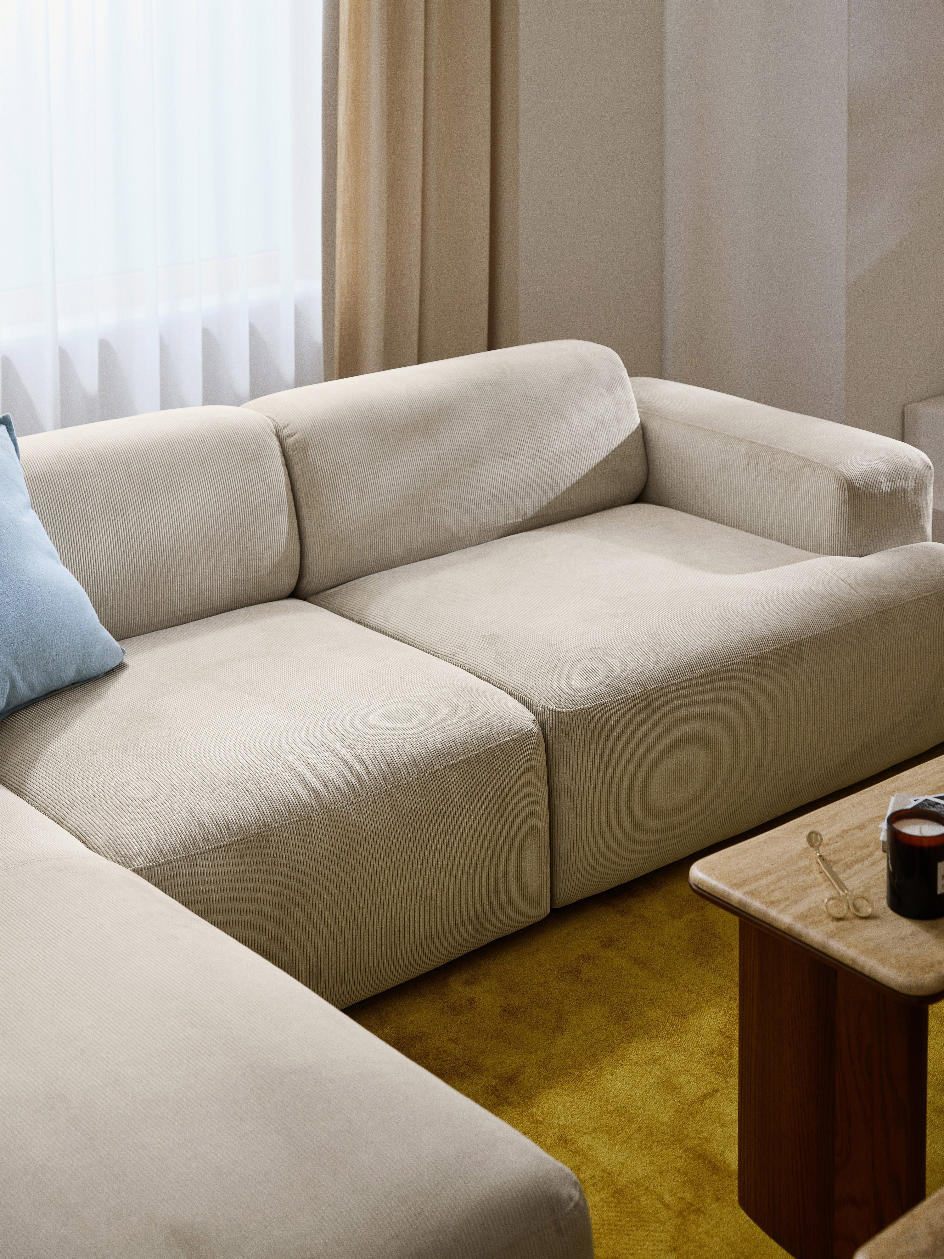 Melva Corduroy Corner Sofa (4-seater)