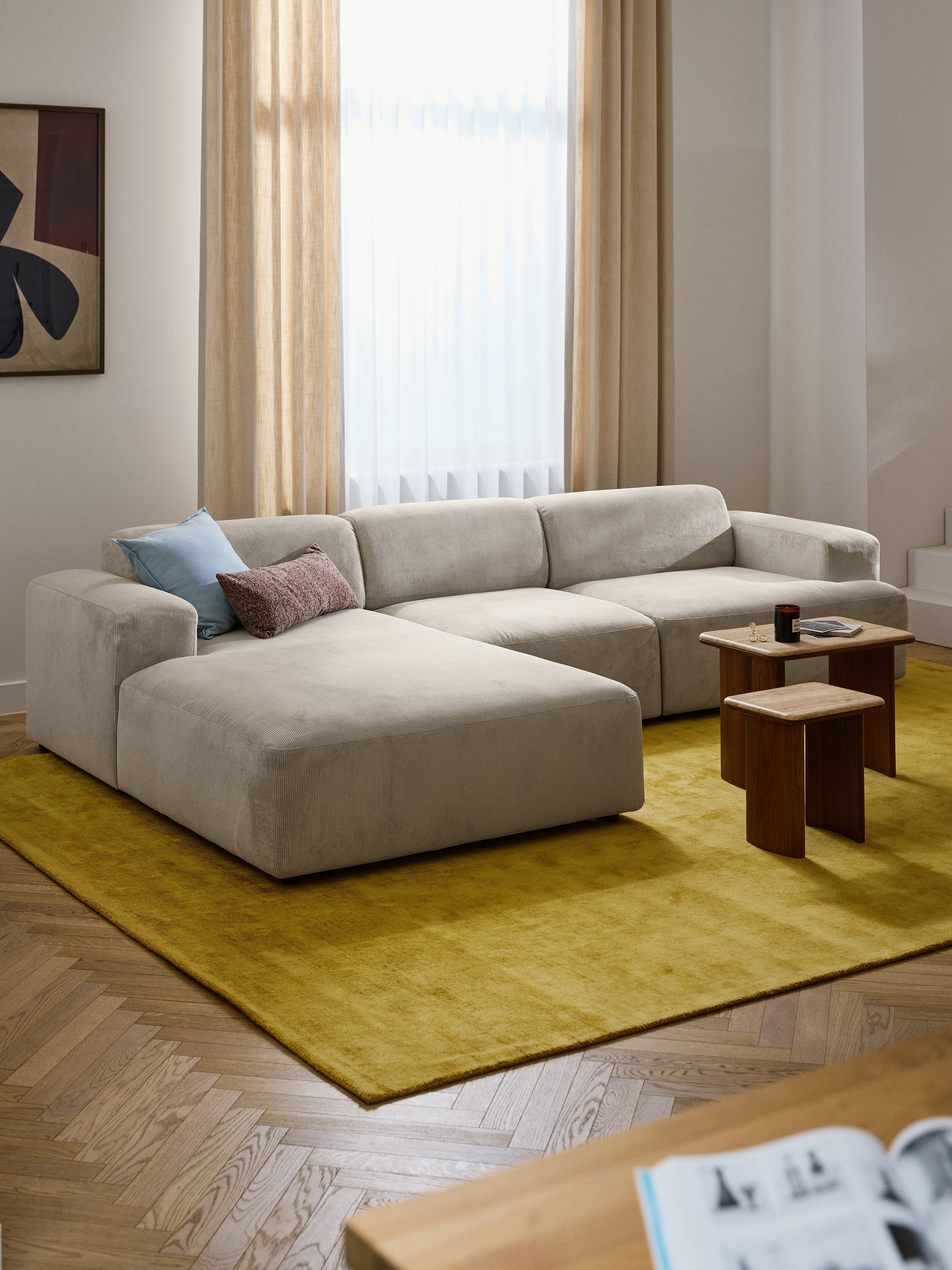 Melva Corduroy Corner Sofa (4-seater)