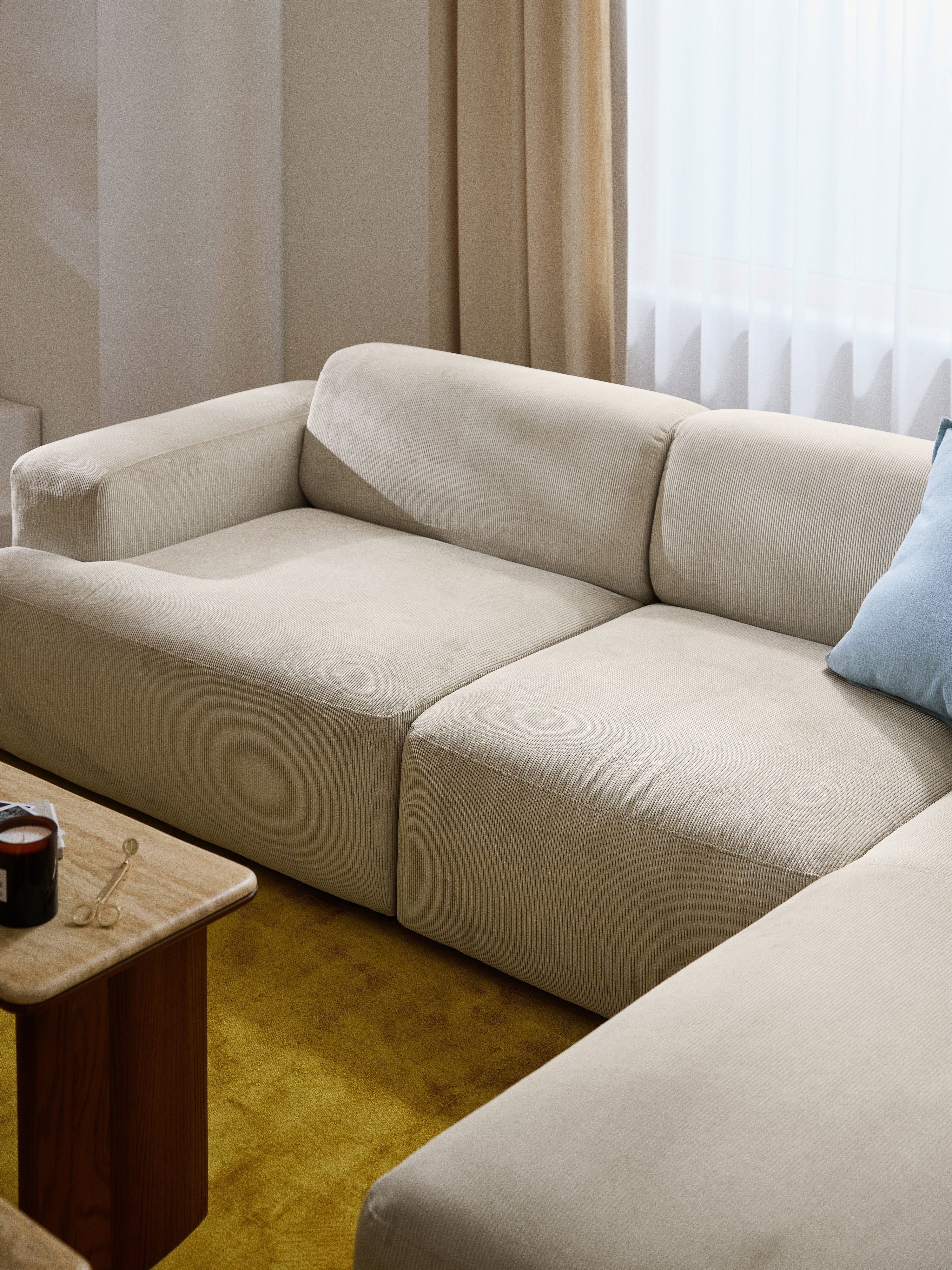Melva Corduroy Corner Sofa (4-seater)