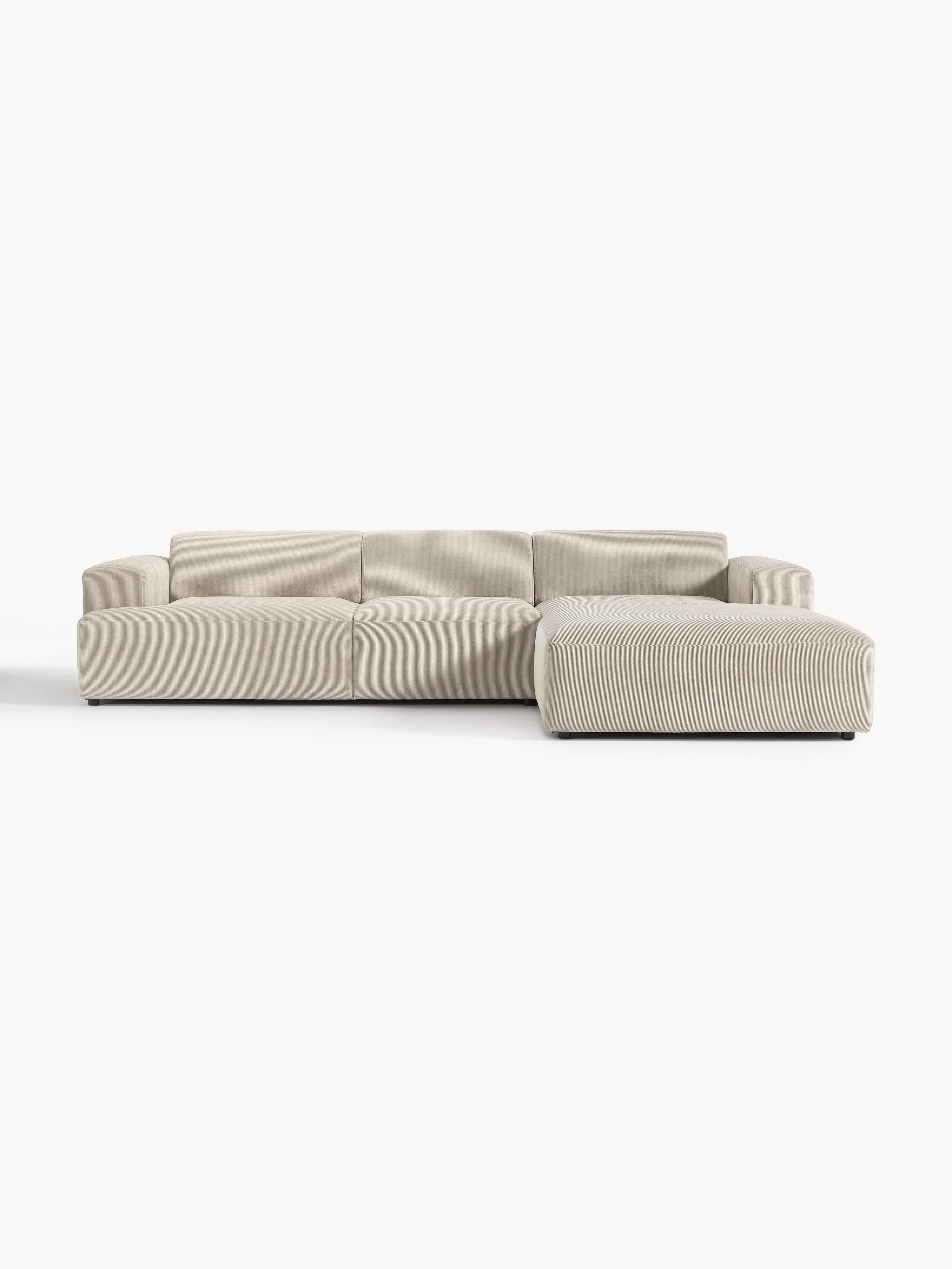 Melva Corduroy Corner Sofa (4-seater)