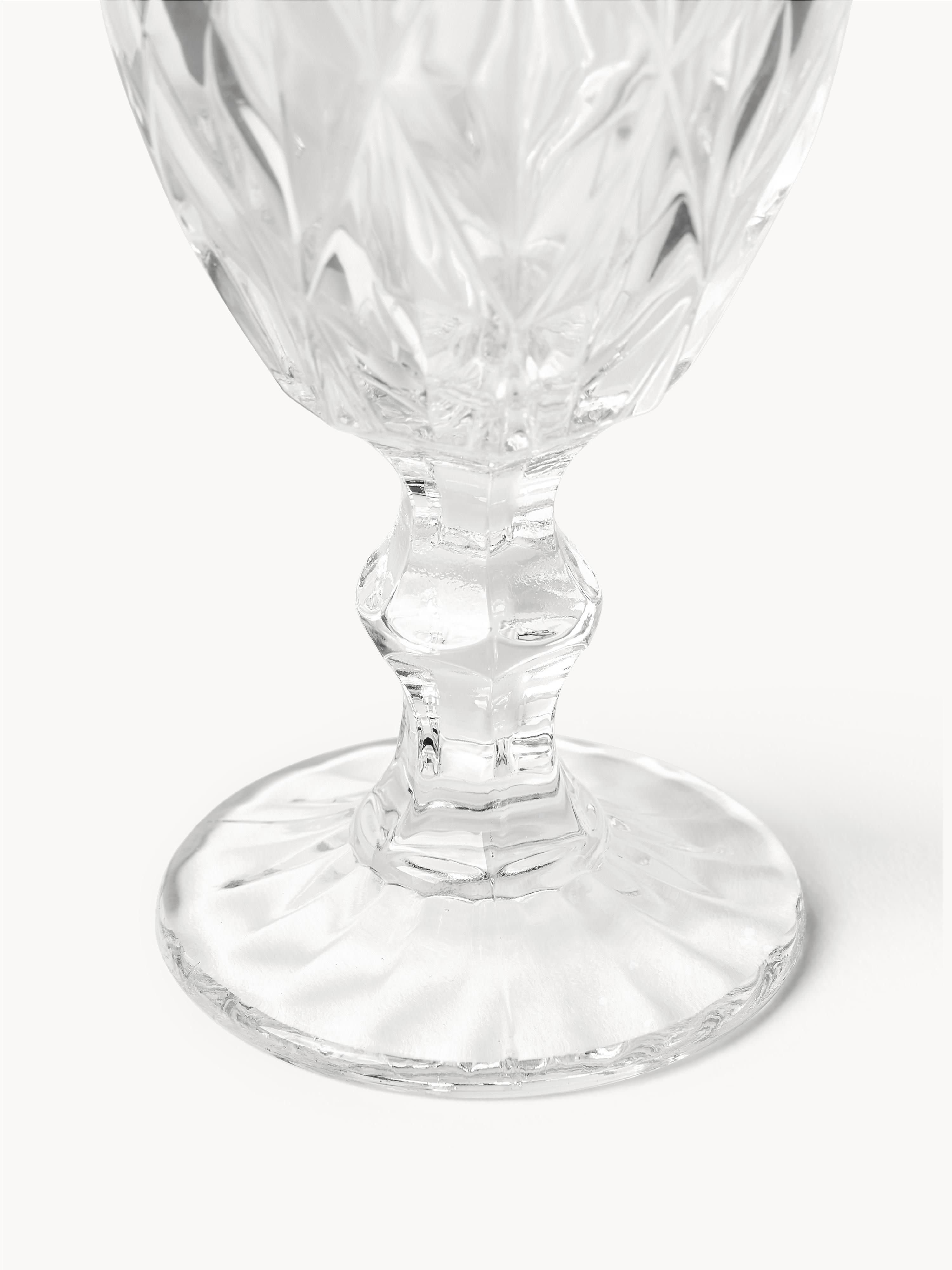 Colorado Wine Glasses with Embossed Pattern, Set of 4