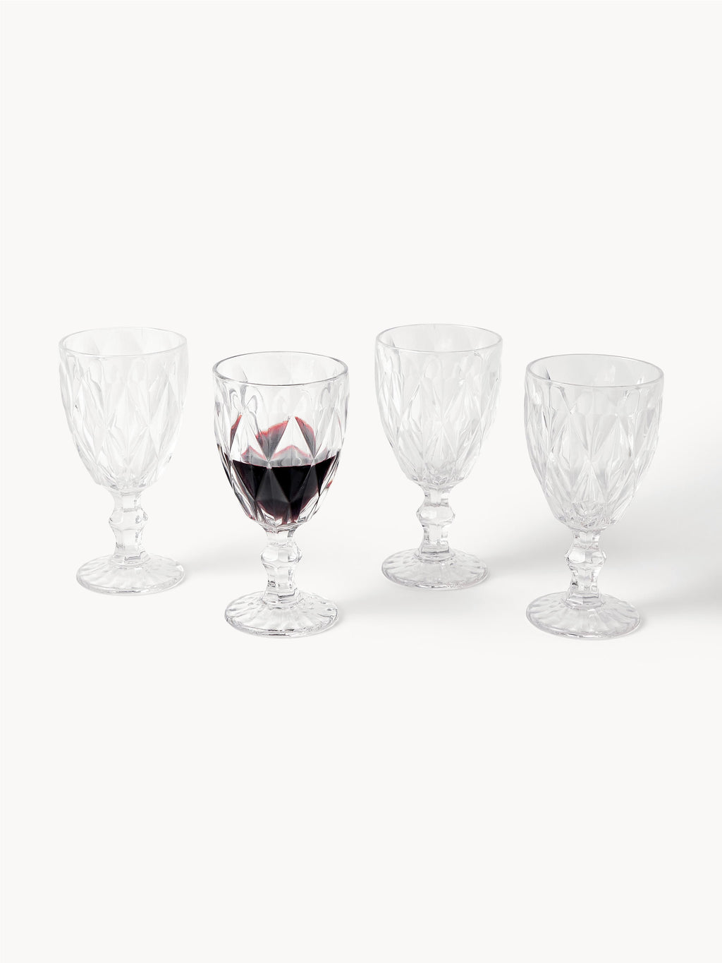 Colorado Wine Glasses with Embossed Pattern, Set of 4