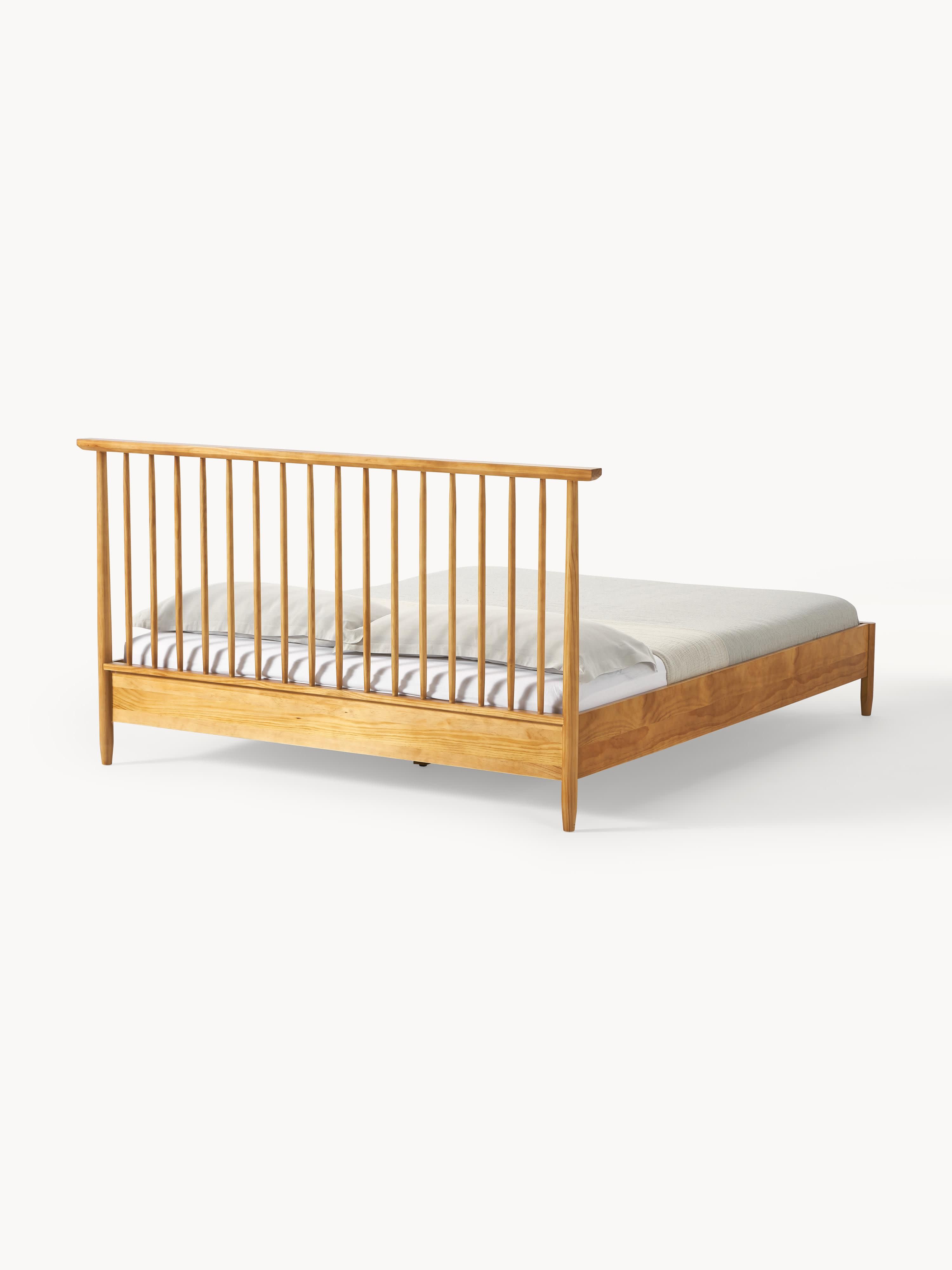 Windsor Pine Wood Bed with Headboard