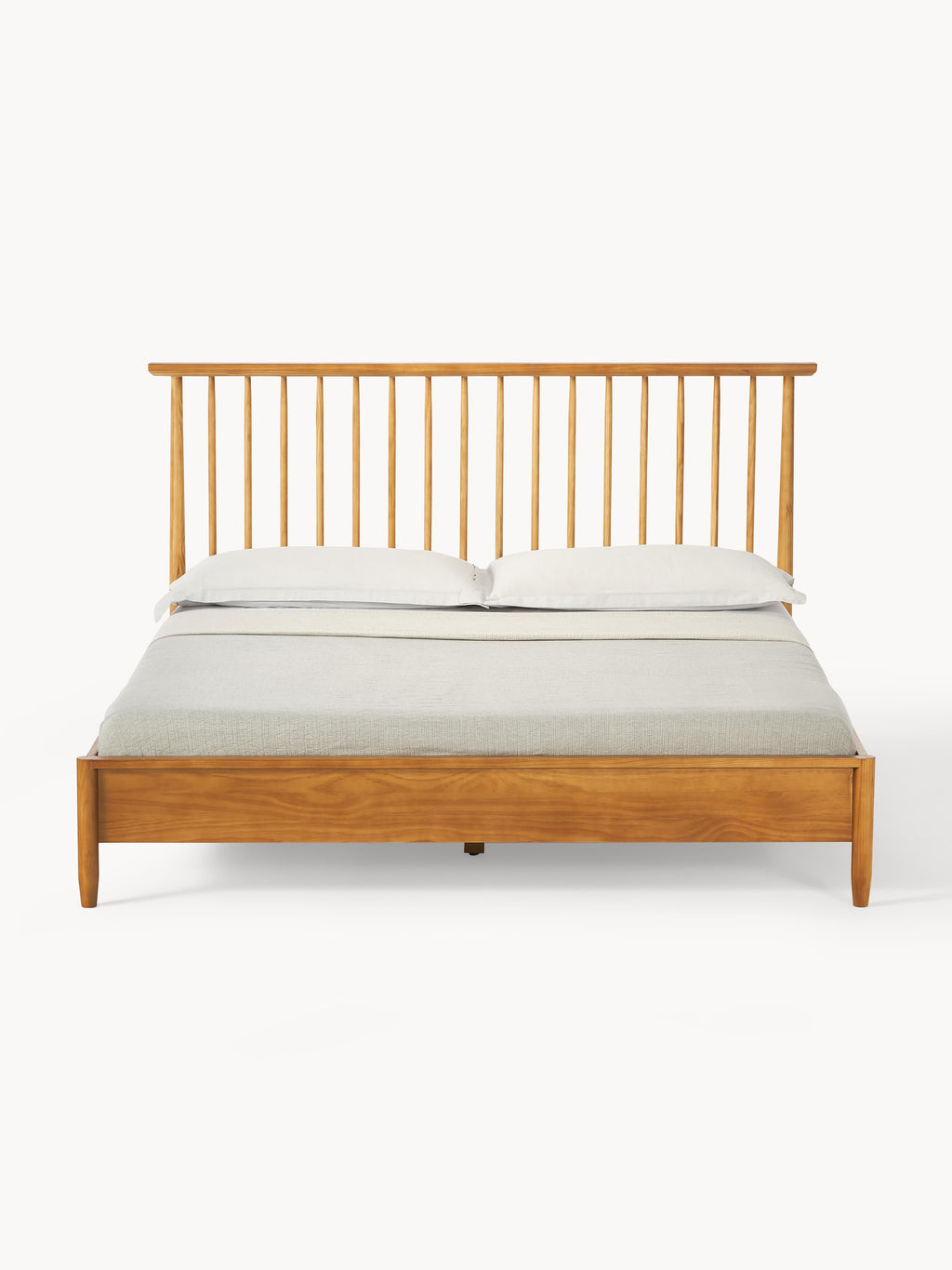 Windsor Pine Wood Bed with Headboard