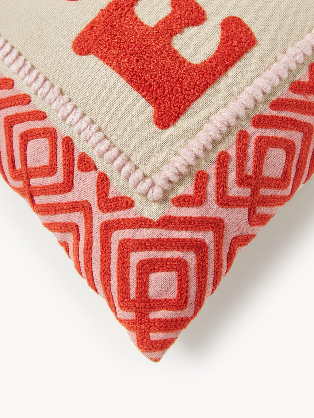 Whatever Cushion Cover with Embroidered Lettering