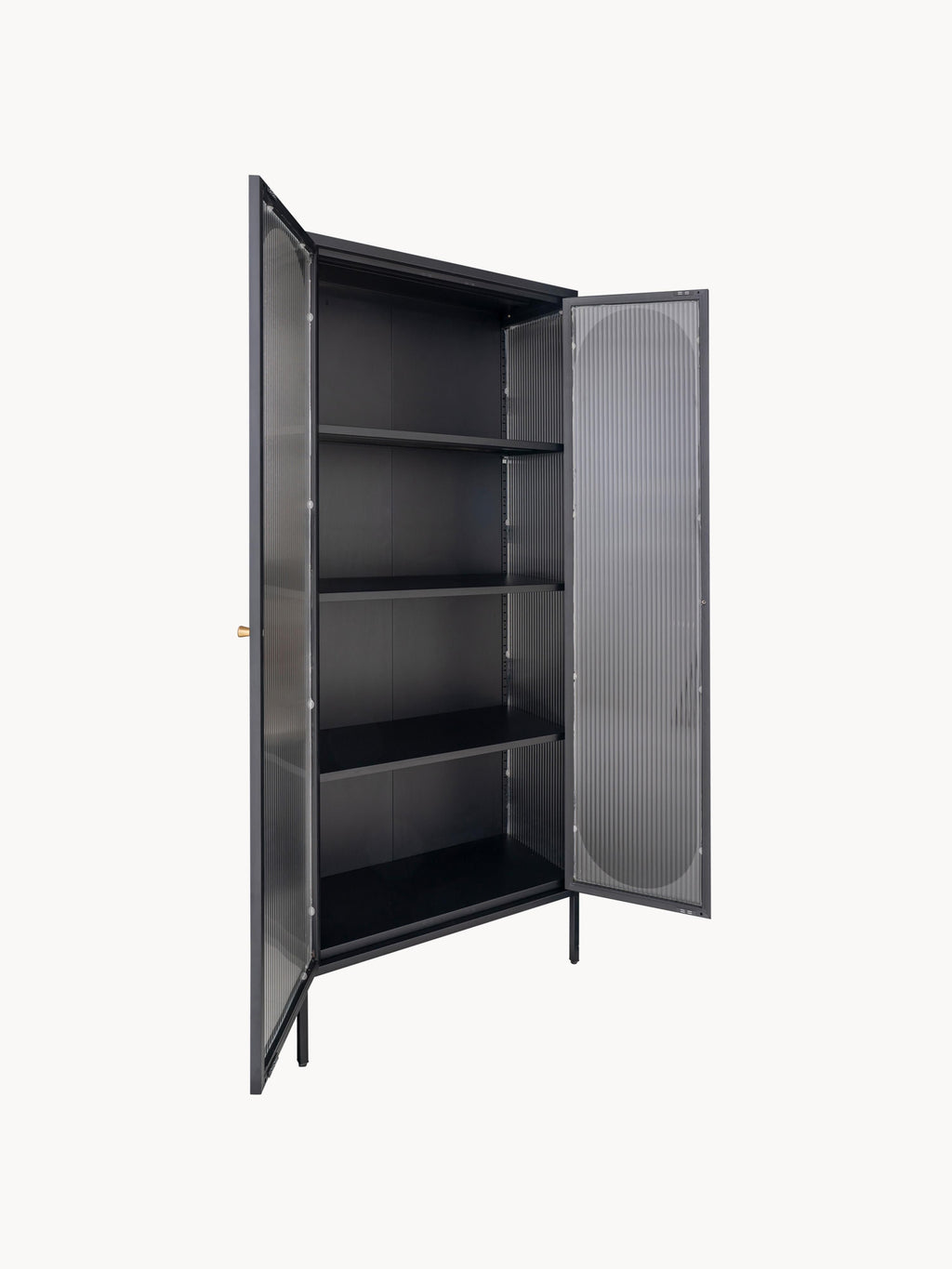 Adelaide Metal Display Cabinet with Grooved Glass