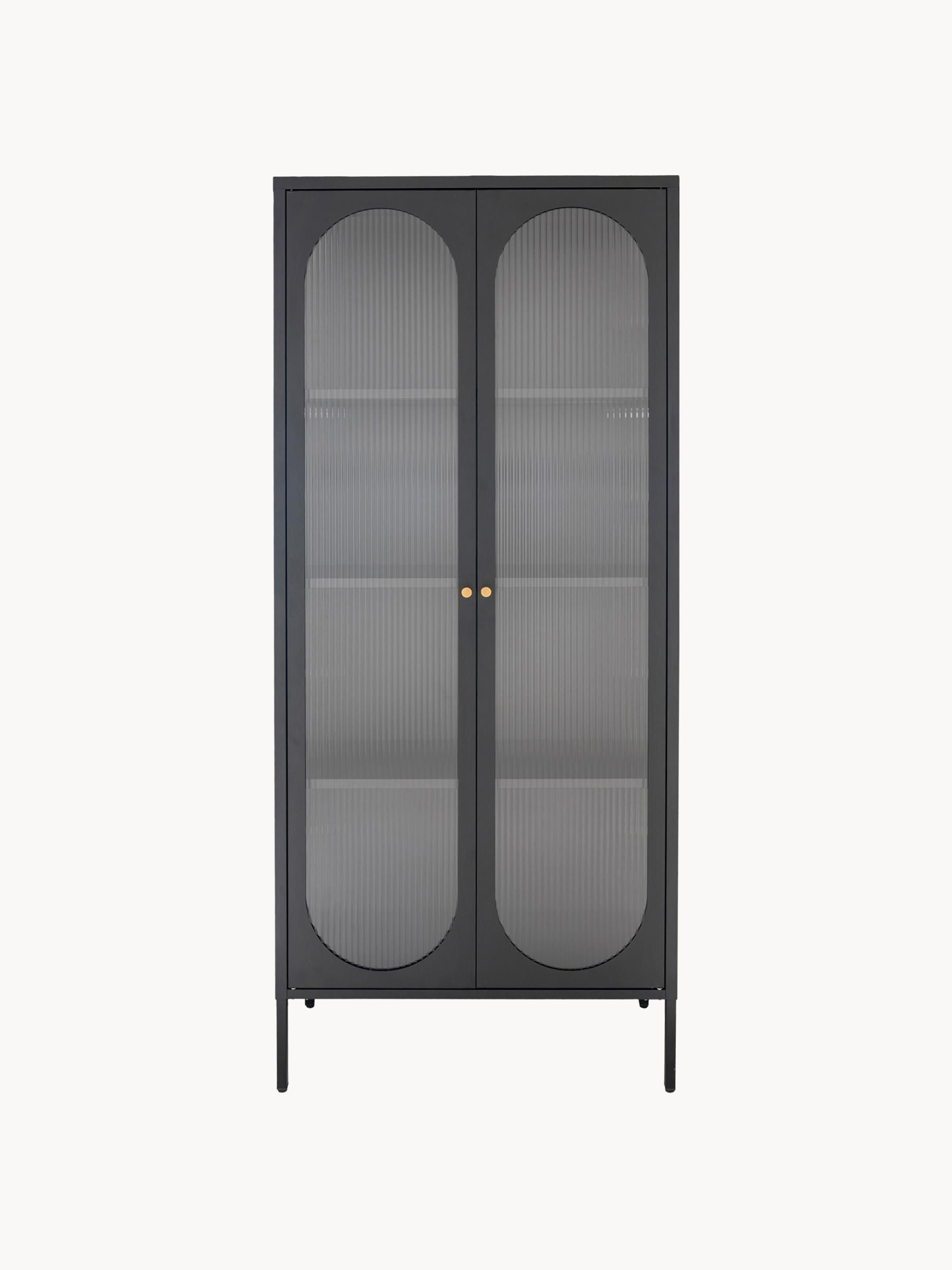 Adelaide Metal Display Cabinet with Grooved Glass