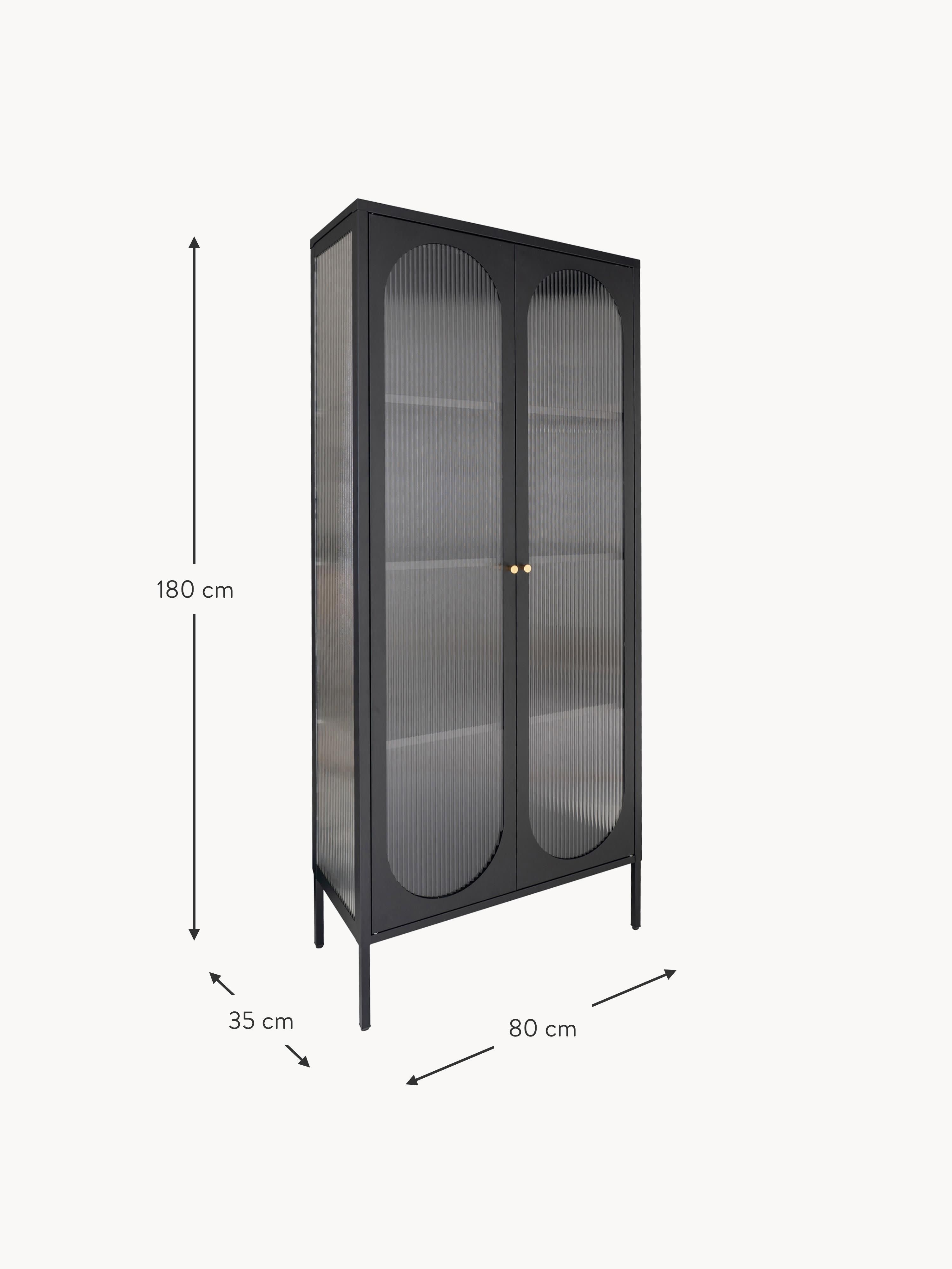 Adelaide Metal Display Cabinet with Grooved Glass