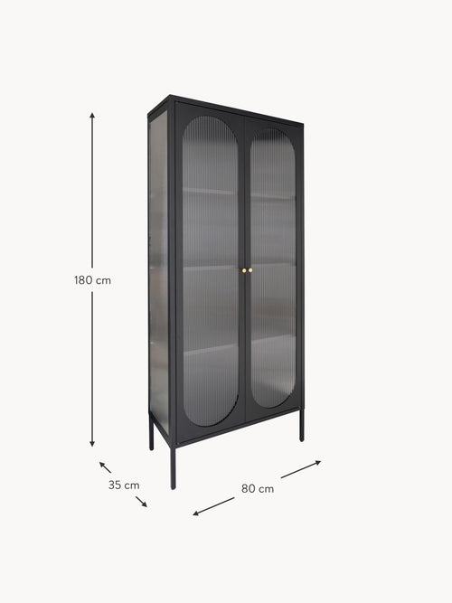 Adelaide Metal Display Cabinet with Grooved Glass