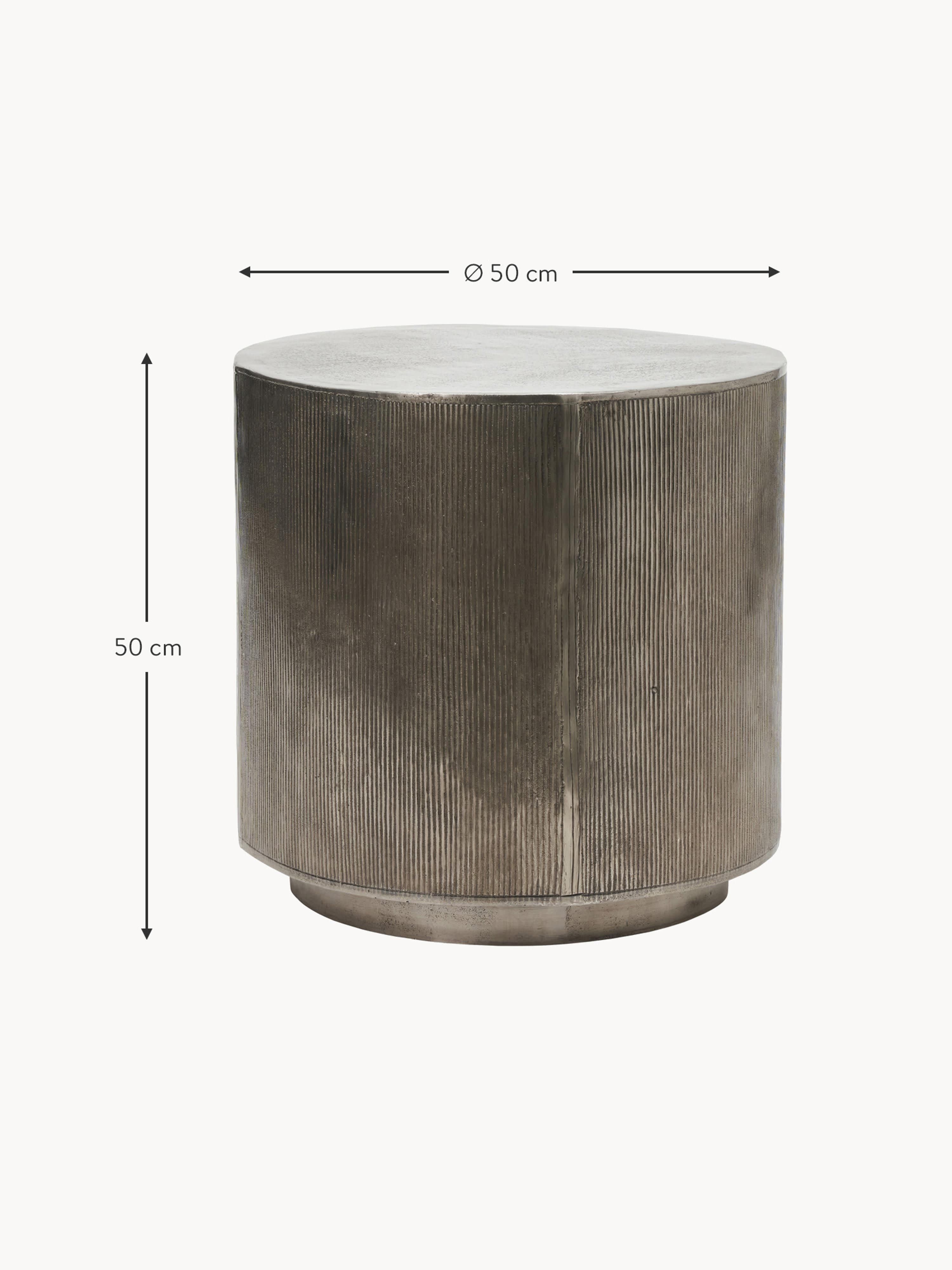 Rota Round Side Table with Ribbed Front