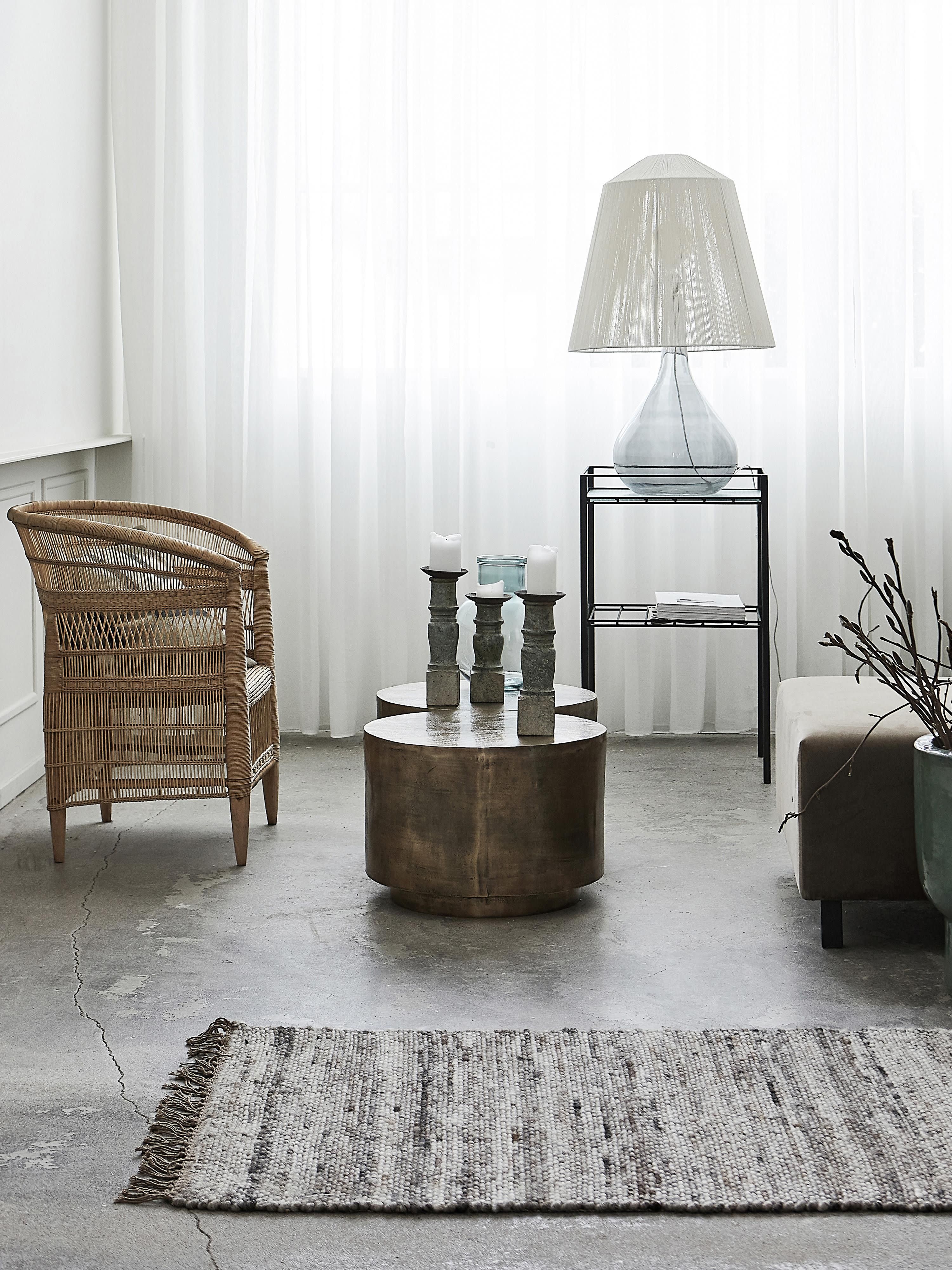 Rota Round Coffee Table with Antique Finish