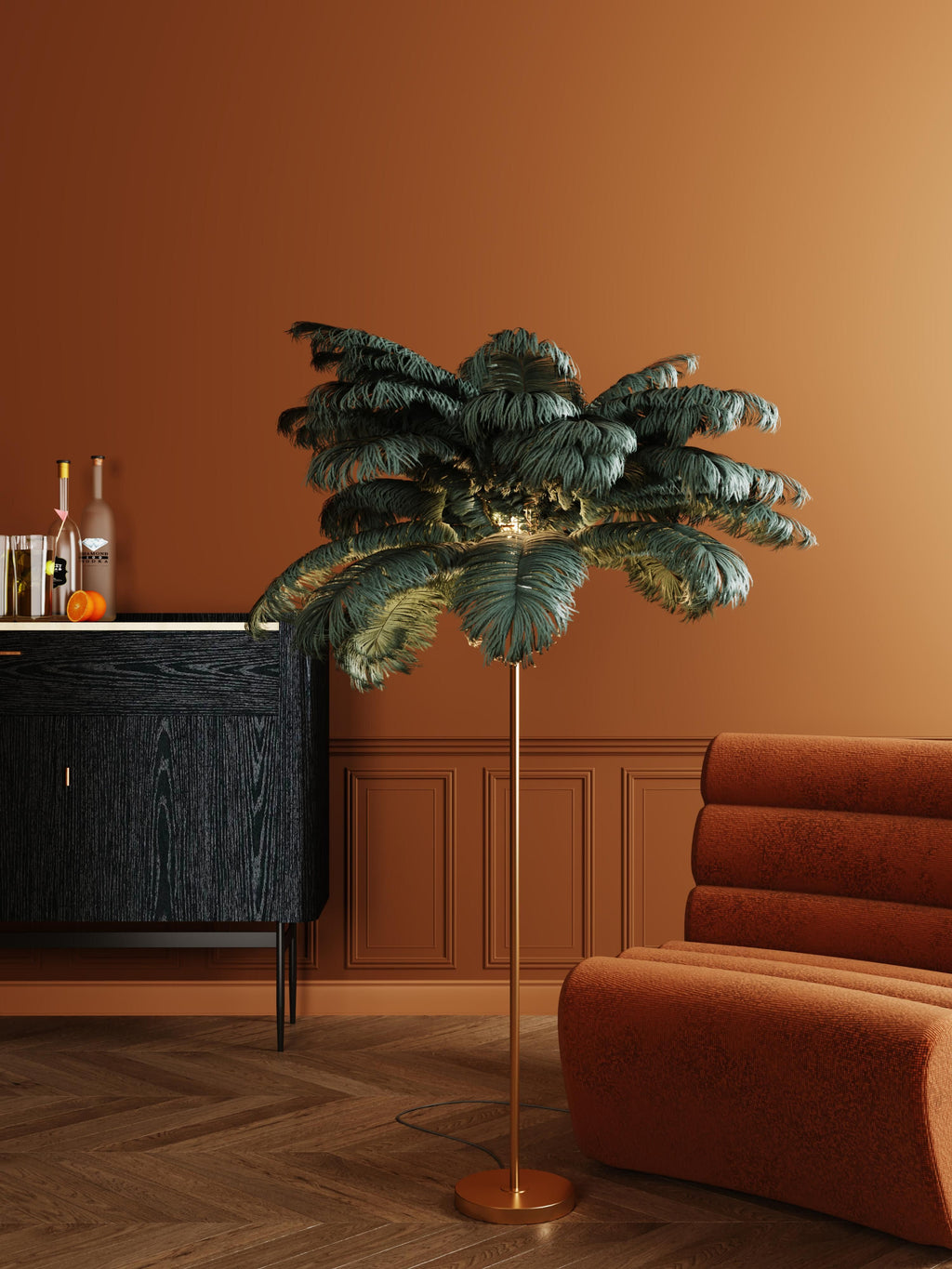 Palm Floor Lamp Feather