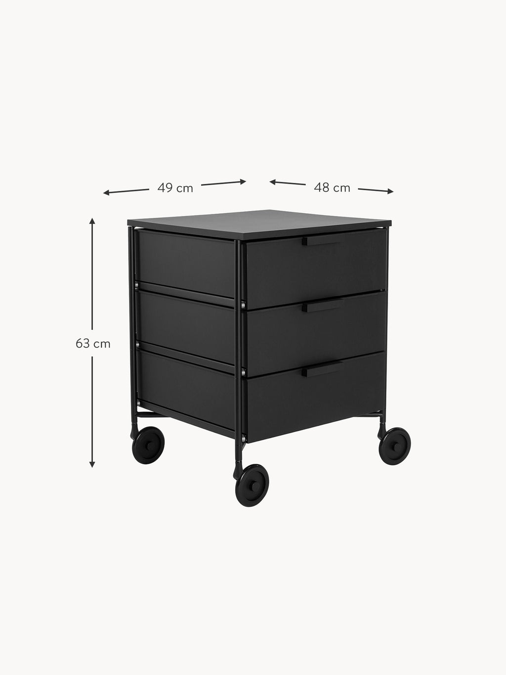 Mobil Roll Container with 3 Drawers