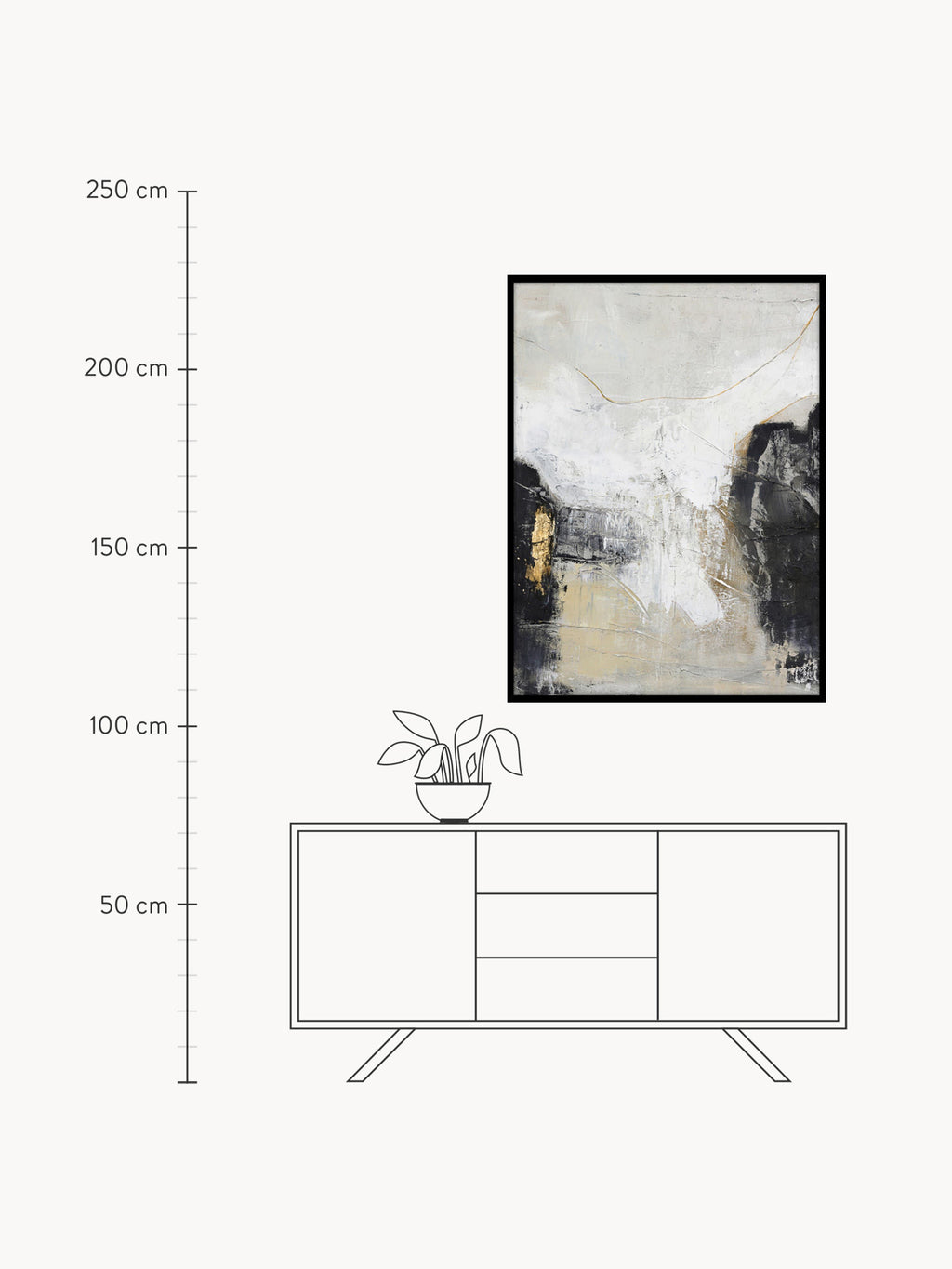 Noir Hand-Painted Canvas Art White