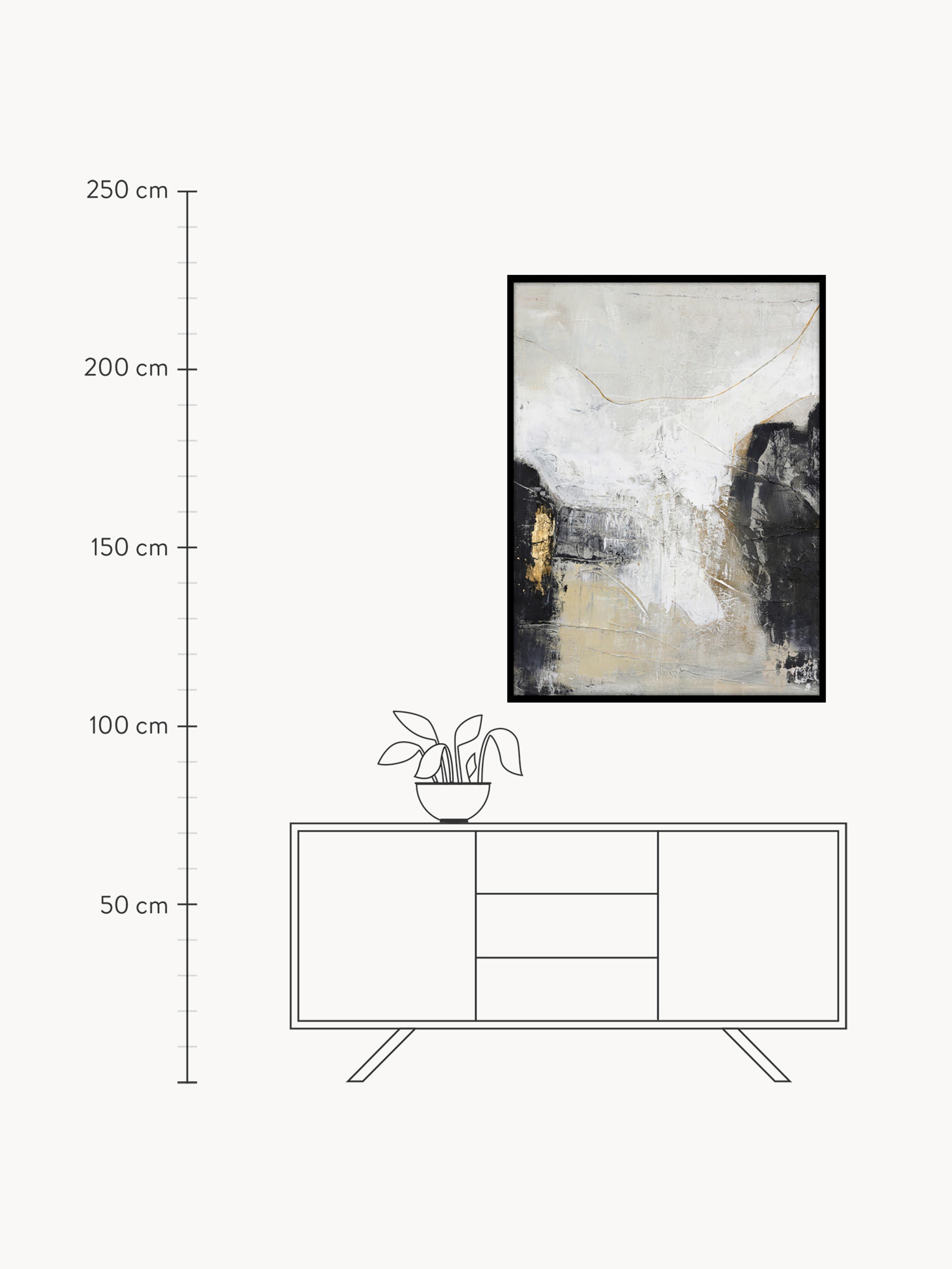 Noir Hand-Painted Canvas Art White