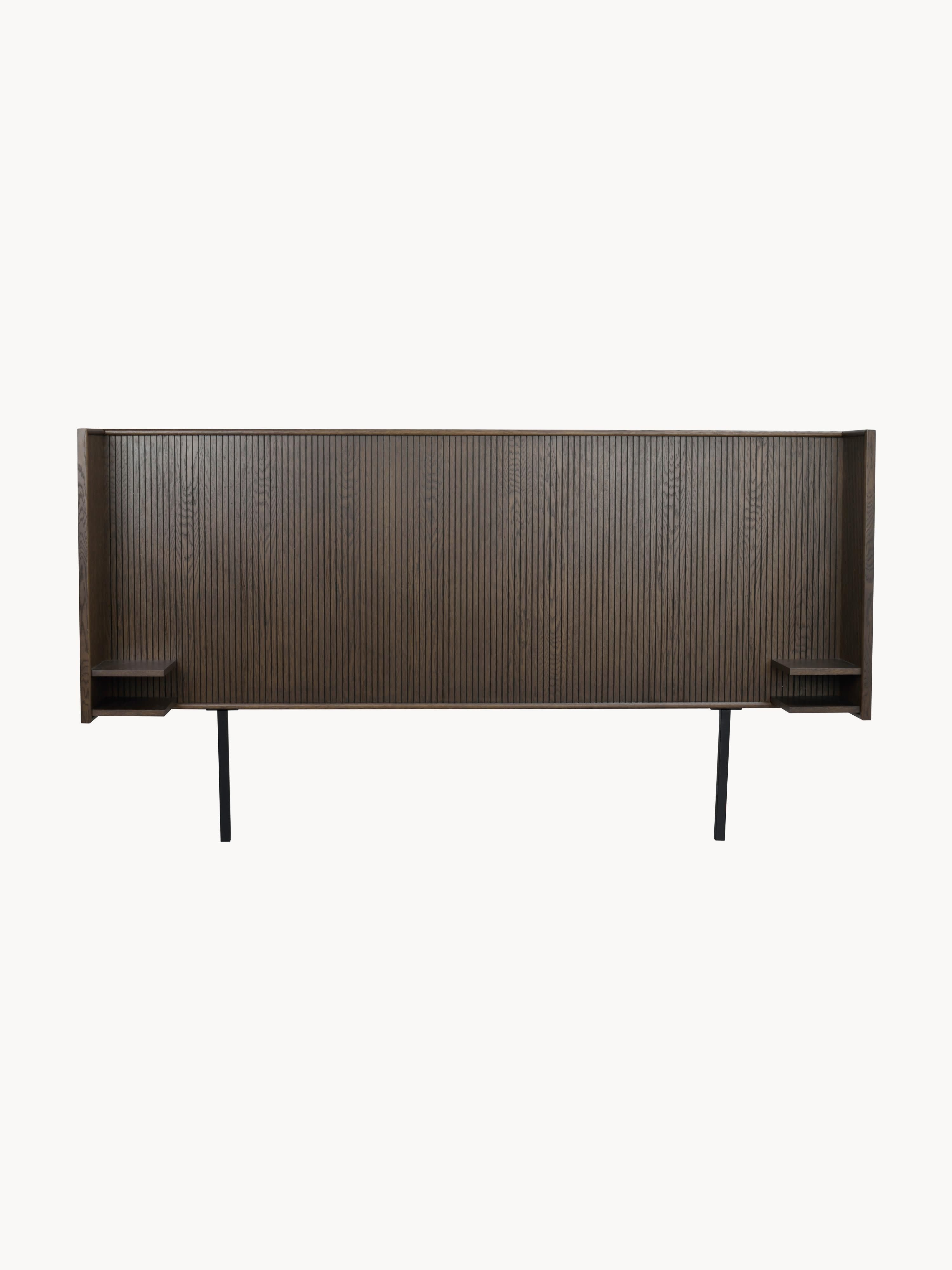 Redmond Oak Wood Headboard with Shelf