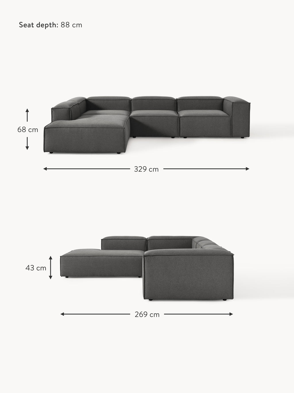 Lennon Modular Corner Sofa (4-seater)