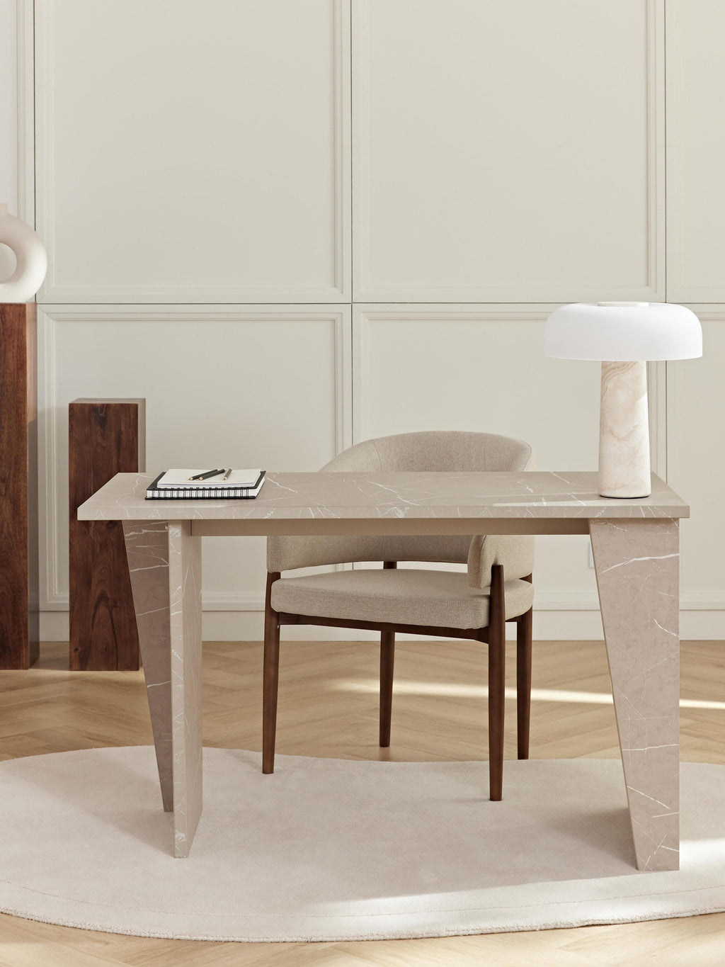 Liam Travertine Effect Desk