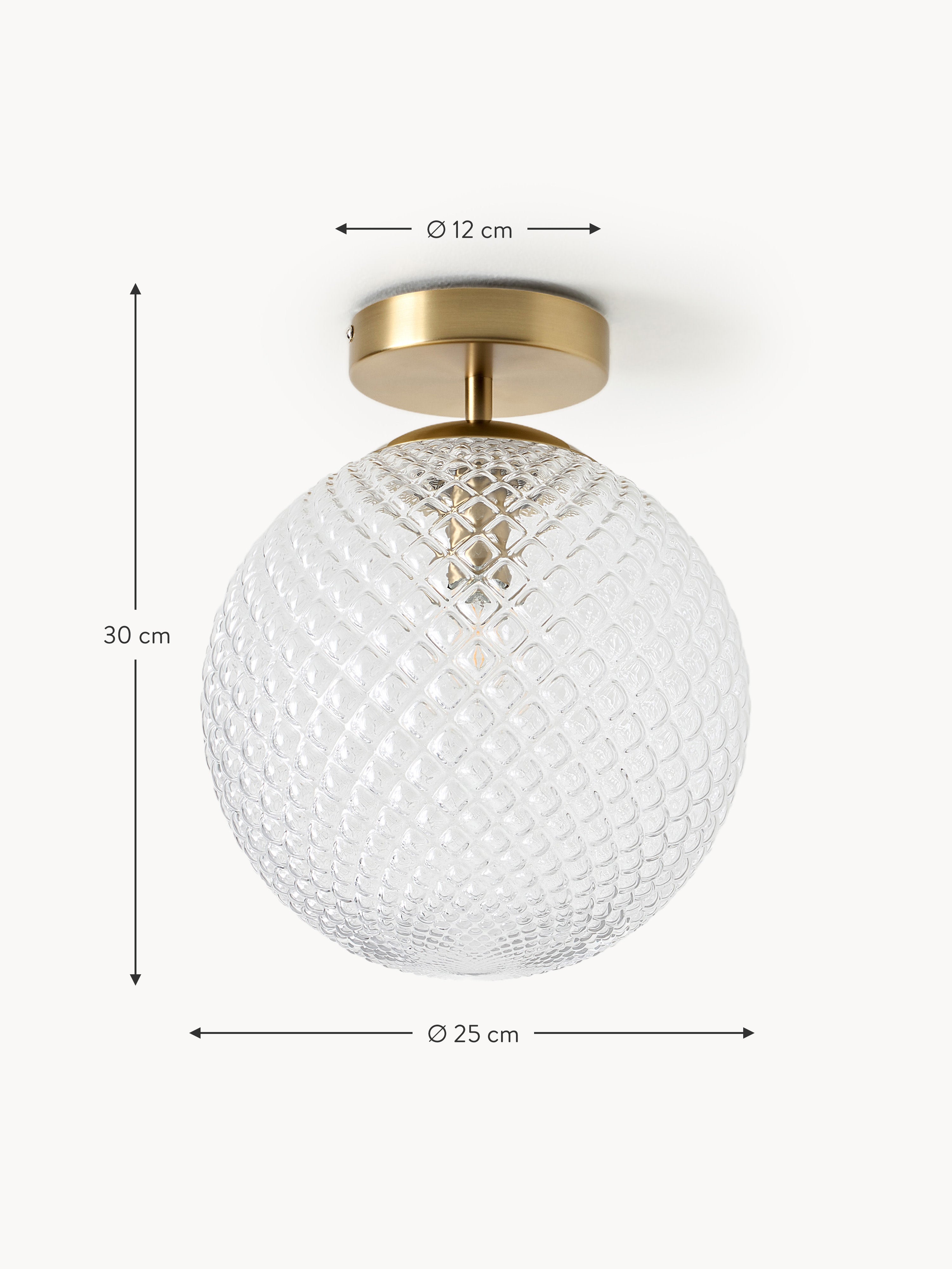 Small Glass Ceiling Lamp Lorna
