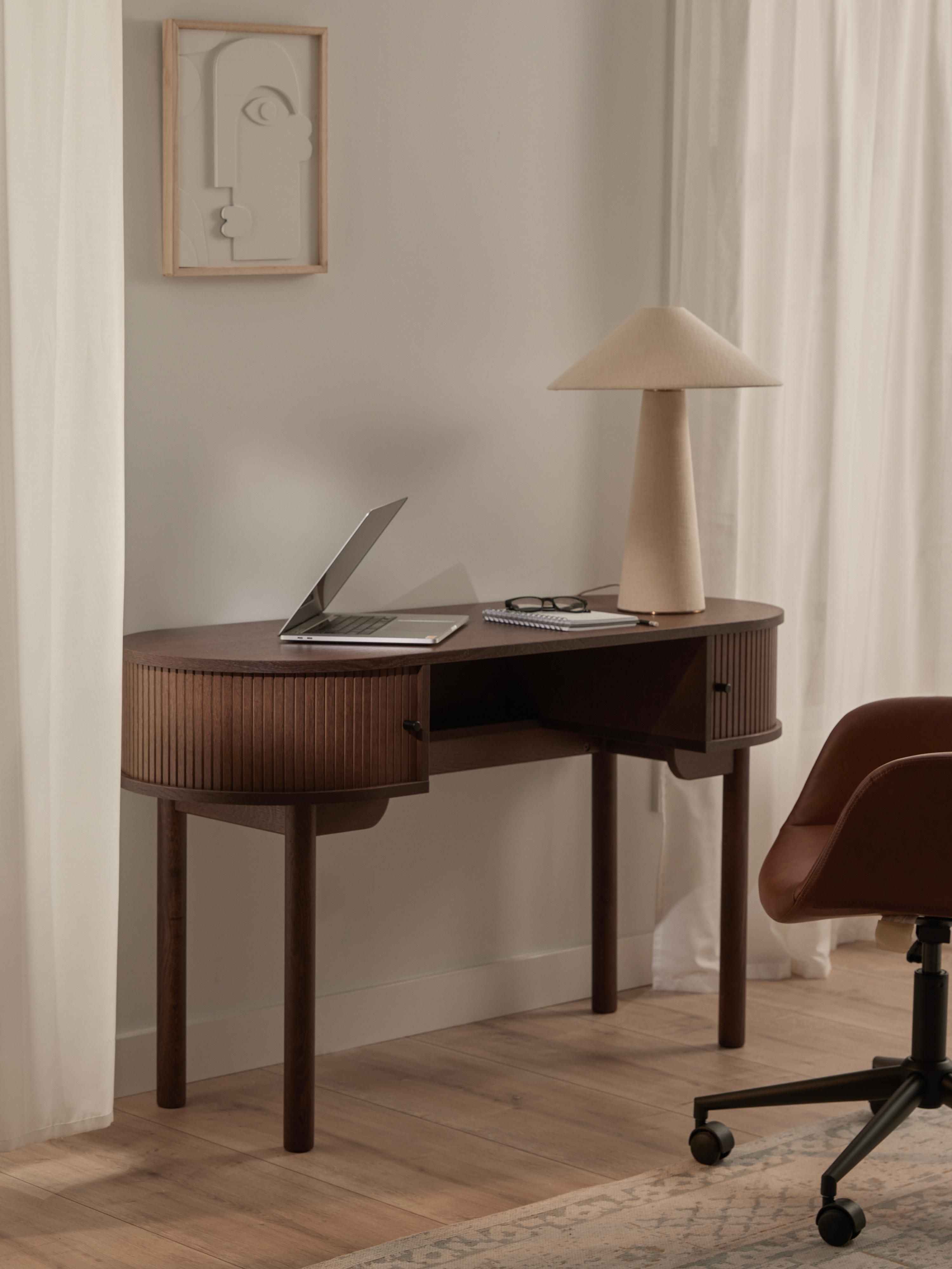 Calary Desk with Fluted Front