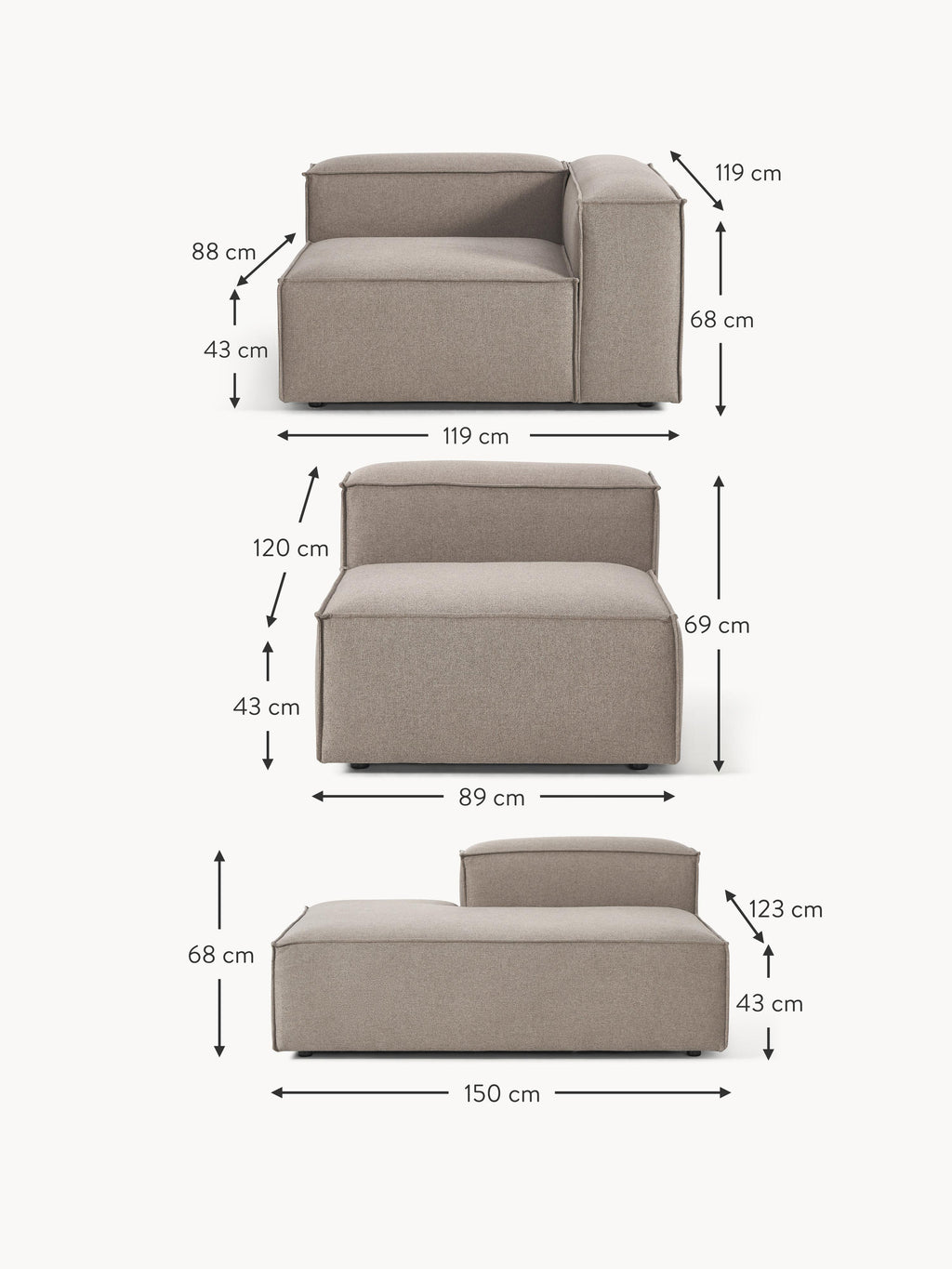 Lennon Modular Corner Sofa (4-seater)