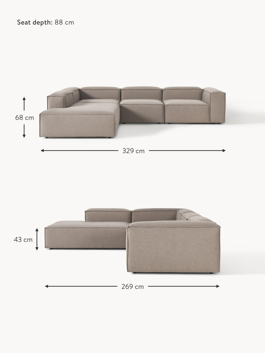 Lennon Modular Corner Sofa (4-seater)