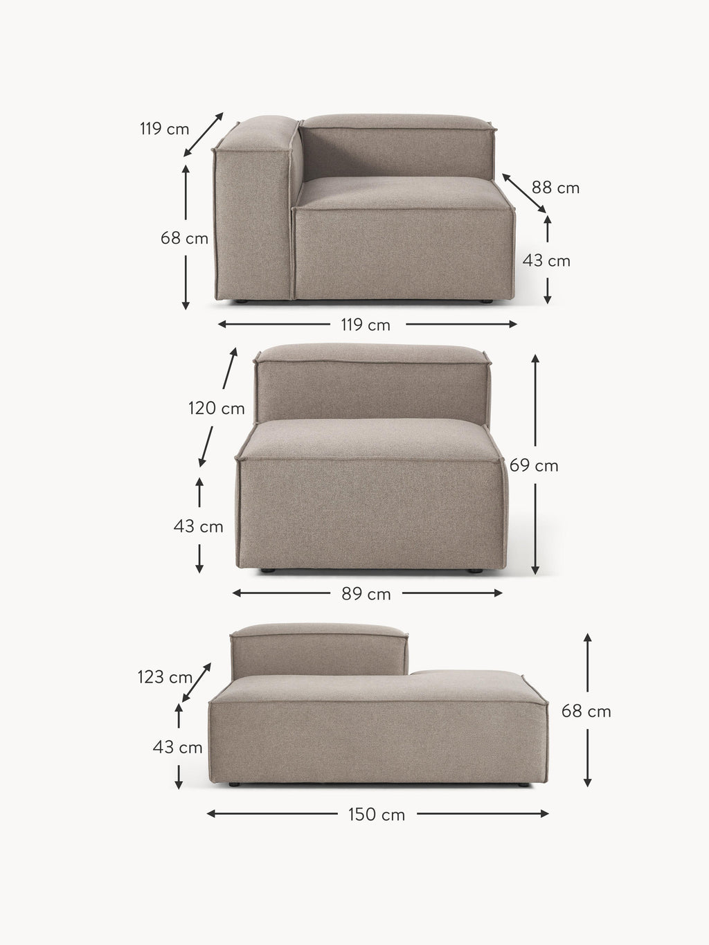 Lennon Modular Corner Sofa (4-seater)