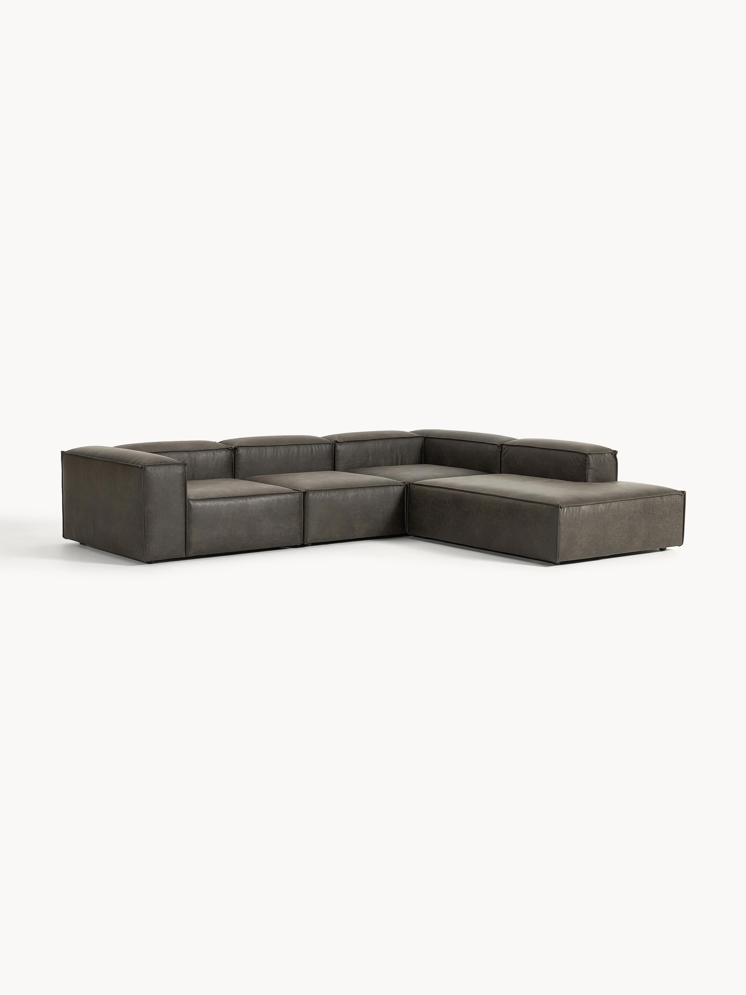 Lennon Modular Leather Corner Sofa (4-seater)
