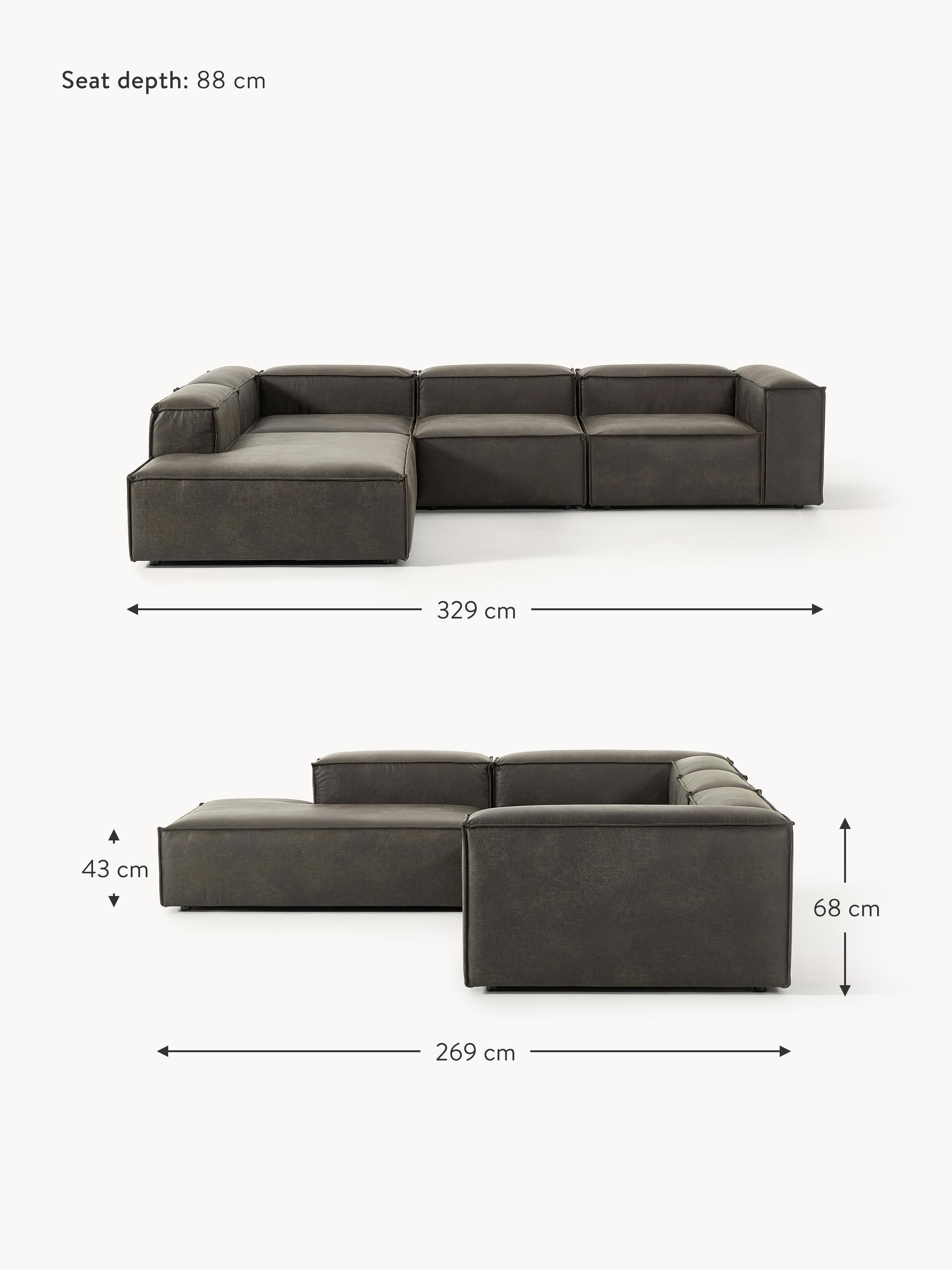 Lennon Modular Leather Corner Sofa (4-seater)